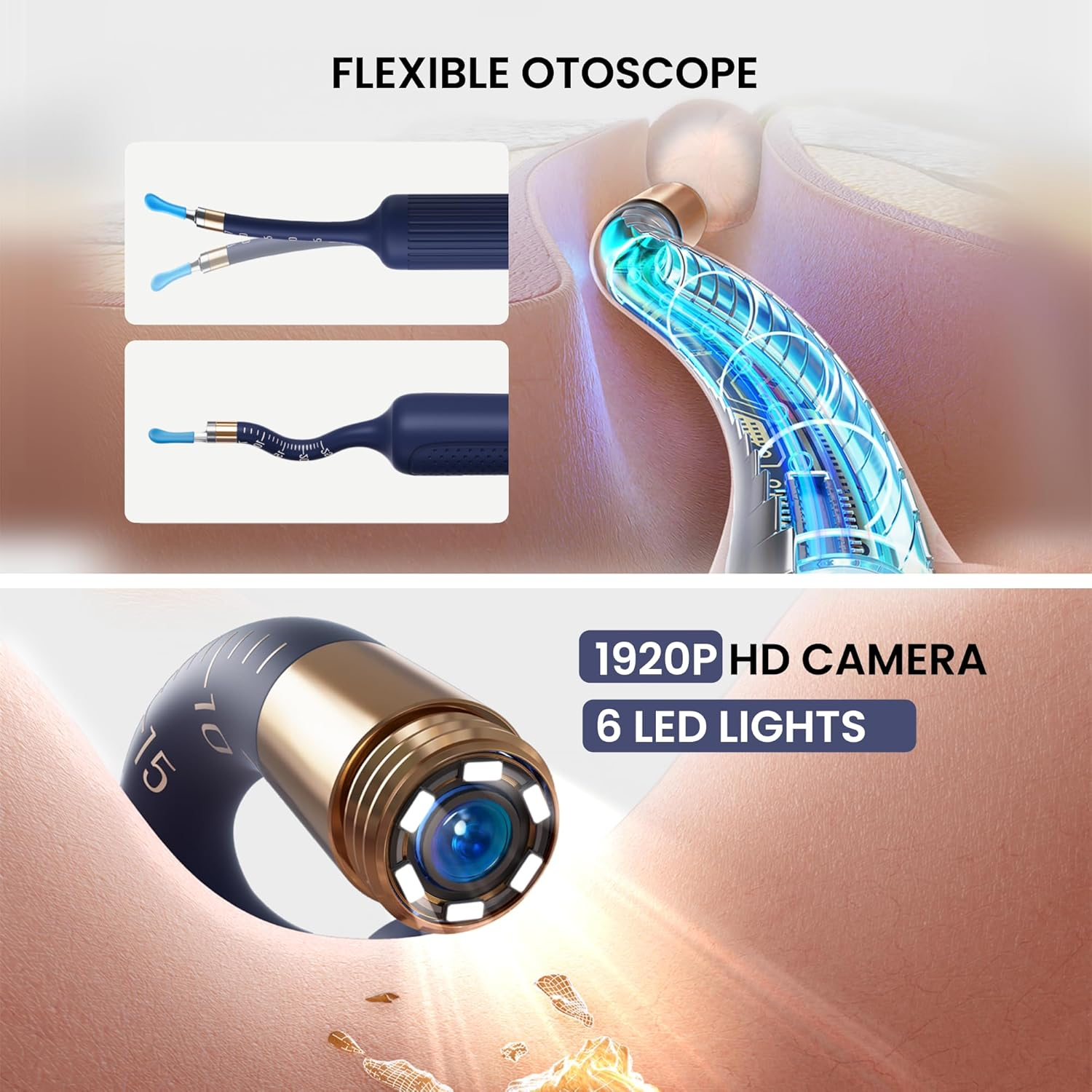 Bebird Earwax Remover, Earsight plus Otoscope,Flexible Ear Scope Otoscope Camera Light 1920P Hd,Ear Cleaner with Portable Case for Adults,Kids,Ios,Android（Dark Blue） image number 5