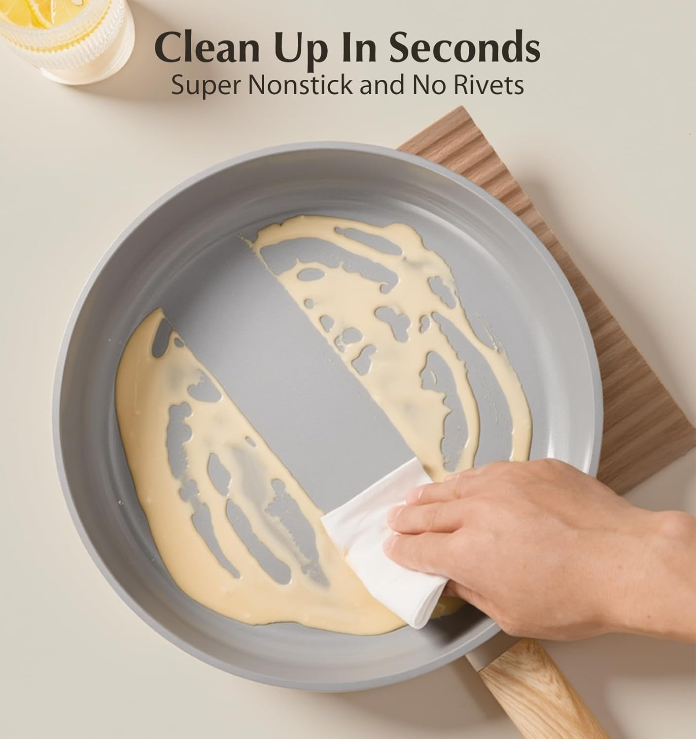 KOCH SYSTEME CS 8 Piece Pots and Pans Set, Nonstick Ceramic Cookware Set with Stay-Cool Handles, Non-Toxic Ceramic Kitchen Cooking Set, Induction Cookware, Dishwasher Safe, PFAS and PFOA Free, 8Pcs image number 2