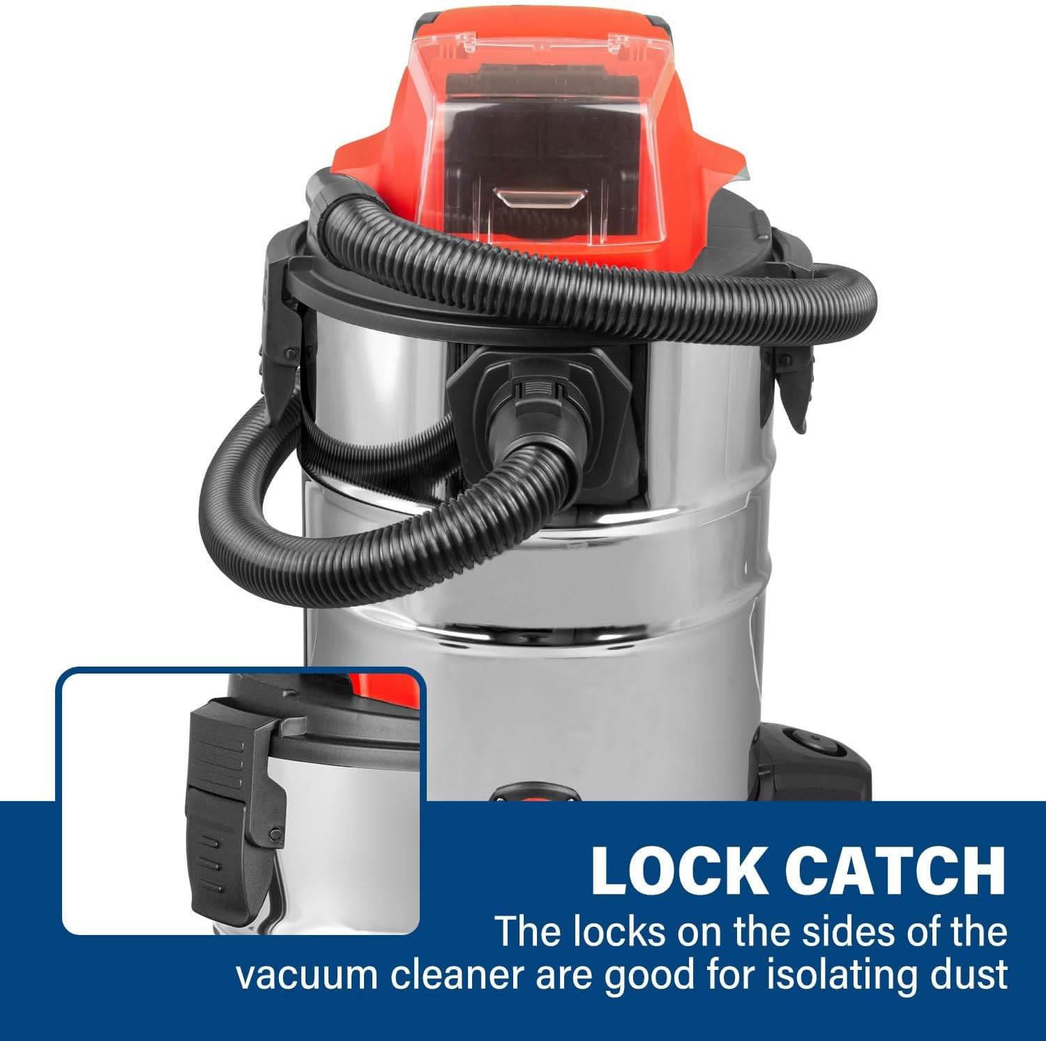 TOPEX 25L Cordless Wet & Dry Vacuum Cleaner Battery Powered Multi-Purpose Removable Universal Wheel with HEPA Filter Cartridge for Car, Garage, Workshop, Home with 20V 4.0Ah Battery and Fast Charger image number 6