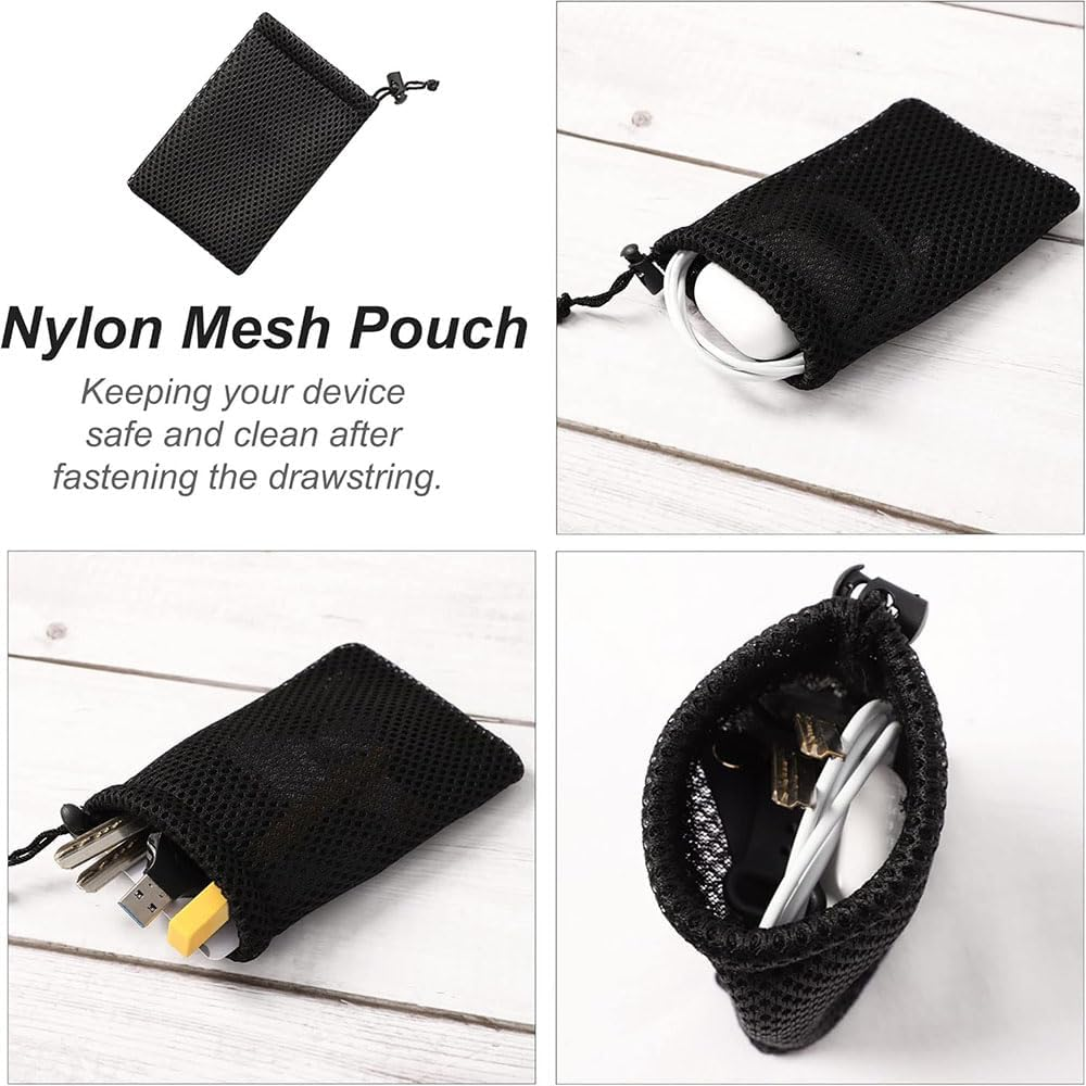 Lyhaogao 22 Pack Mesh Drawstring Bags Small Storage Pouch Organizer for Charger,Cosmetics, Snacks, Jewelry, Travel Accessories,Breathable & Durable String Bags (9X13 Cm/3.54X5.11 In) image number 1