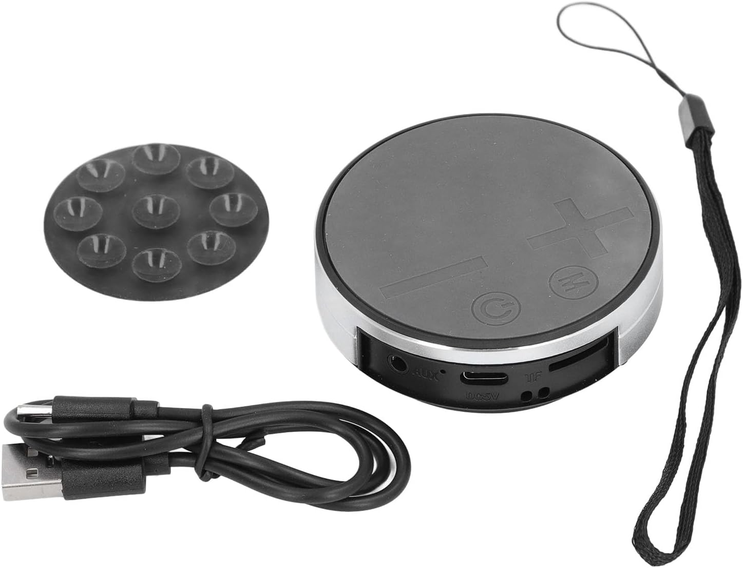 Bone Conduction Speaker, Portable Stereo Mini Waterproof Music Player, Mini Size Music Player with Strong Suction Cup Base for Home Outdoor Travel (Silver) image number 1