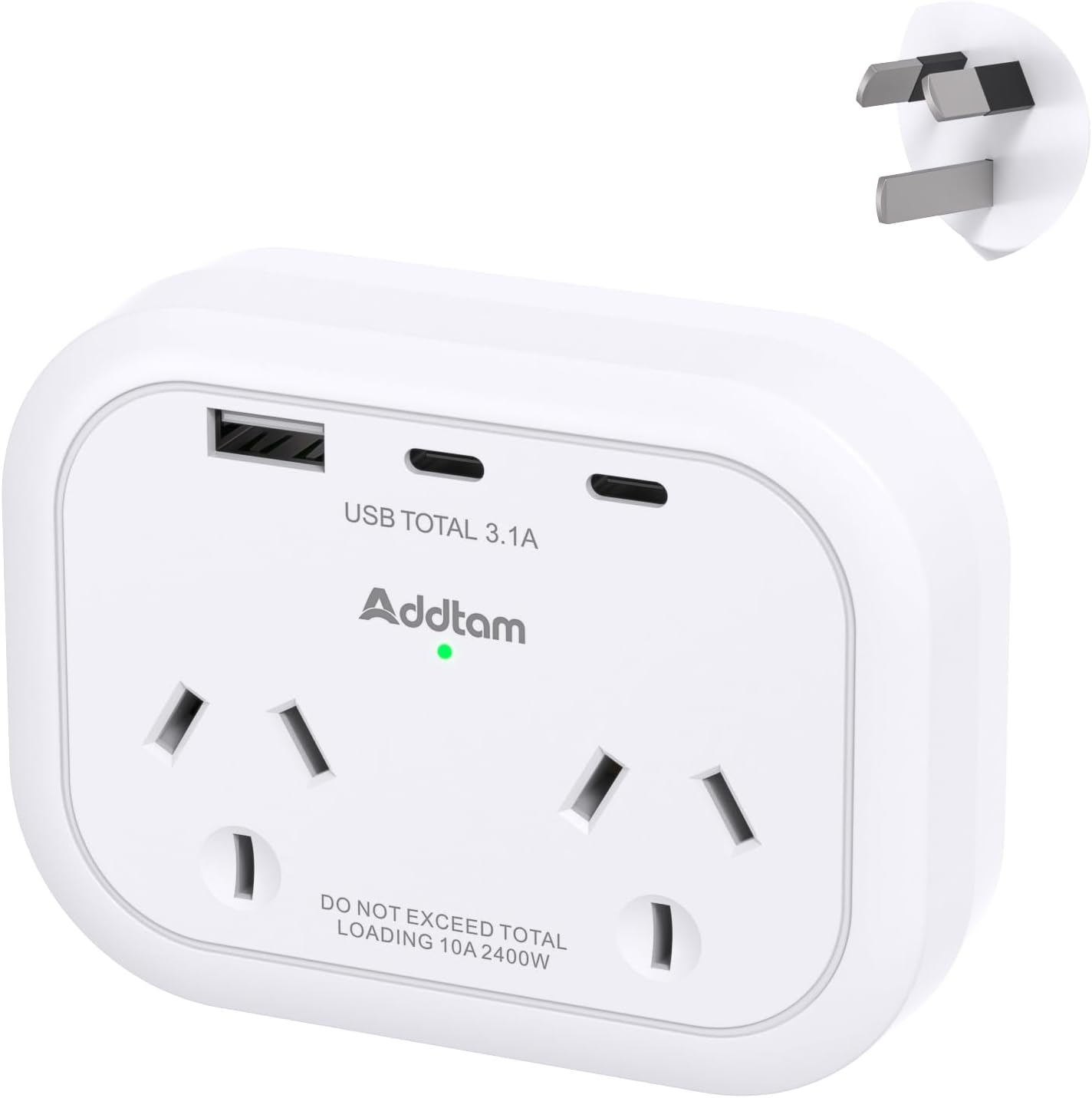 Power Board, Power Strip with 3 USB Ports (2 USB C), No Cord Extension Board, Double Adapter, Outlet Extender, Multi Plug Outlet, Cruise Ship Accessories for Home, Office, Bedroom, Travel image number 6