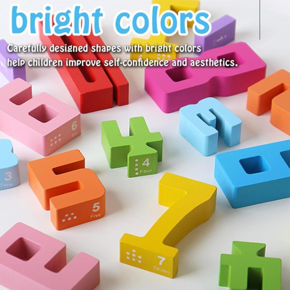 DWYYWSM Wooden Math Numbers Blocks, Montessori Wooden Number Building Blocks, Digit Blocks, Friends of Ten Blocks, Unlock Your Child&rsquo;S Potential image number 5