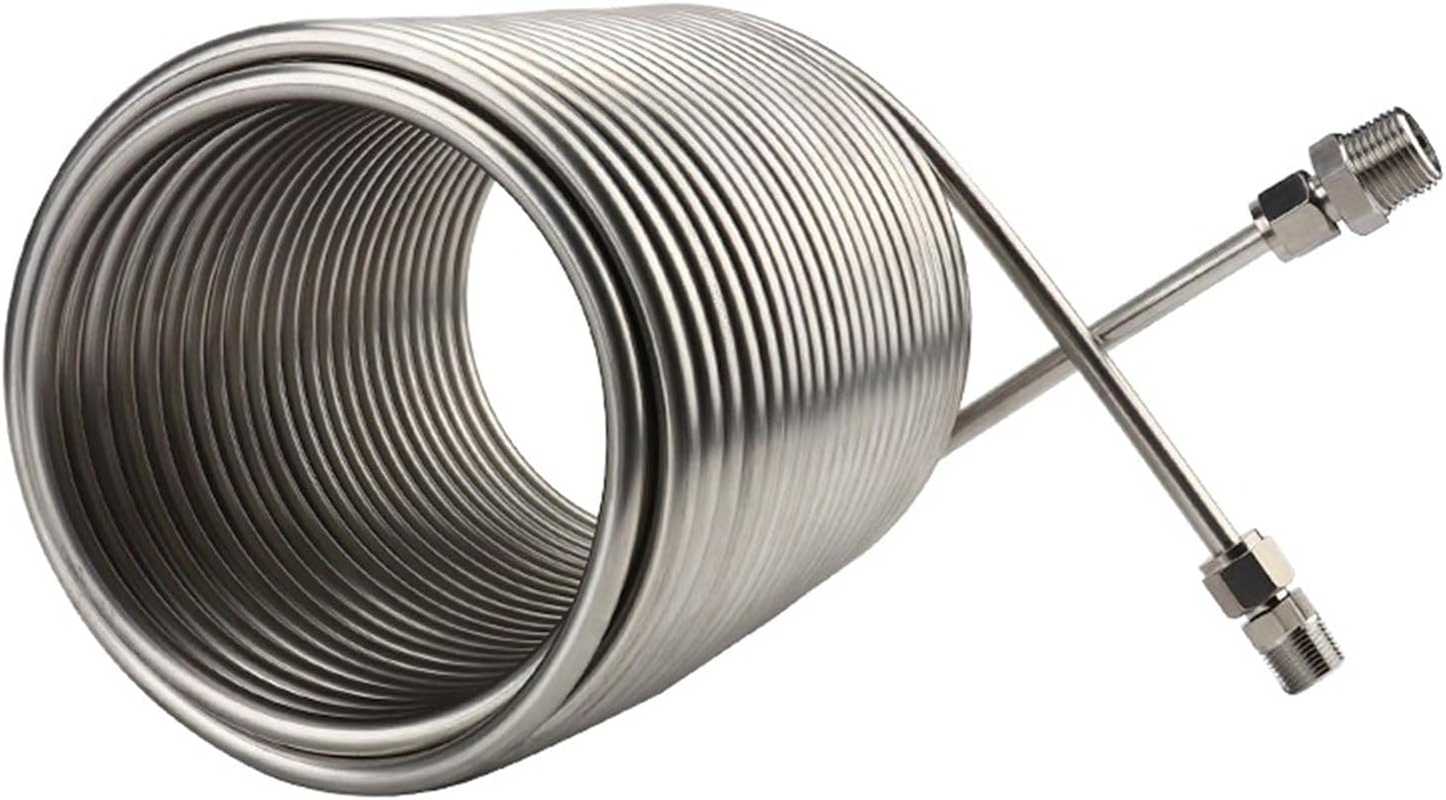 Wort Chiller, Stainless Steel Heat Exchangers Coil, Immersion Wort Chiller, 1/2" & 3/8 "Port & Spiral Tube, Beer/Wine Cooler for Homebrew image number 3