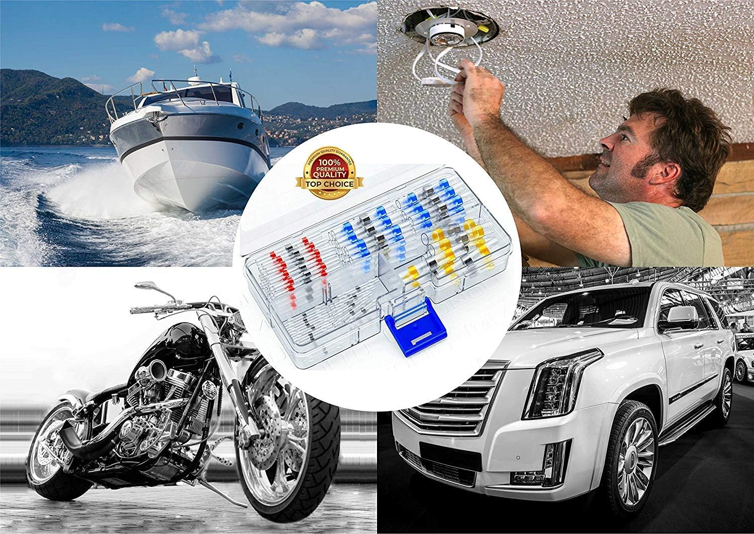 Premium Solder Seal Heat Shrink Butt Connectors 100 Pcs Wire Connector Kit Electrical Waterproof Marine Automotive Solder Sleeve image number 5