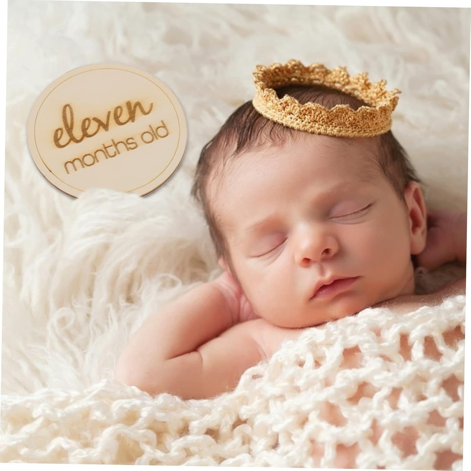 SECFOU 12Pcs Wooden Growth Recording Cards Milestone Photography Props for Newborns for Showers and Monthly Keepsakes image number 5