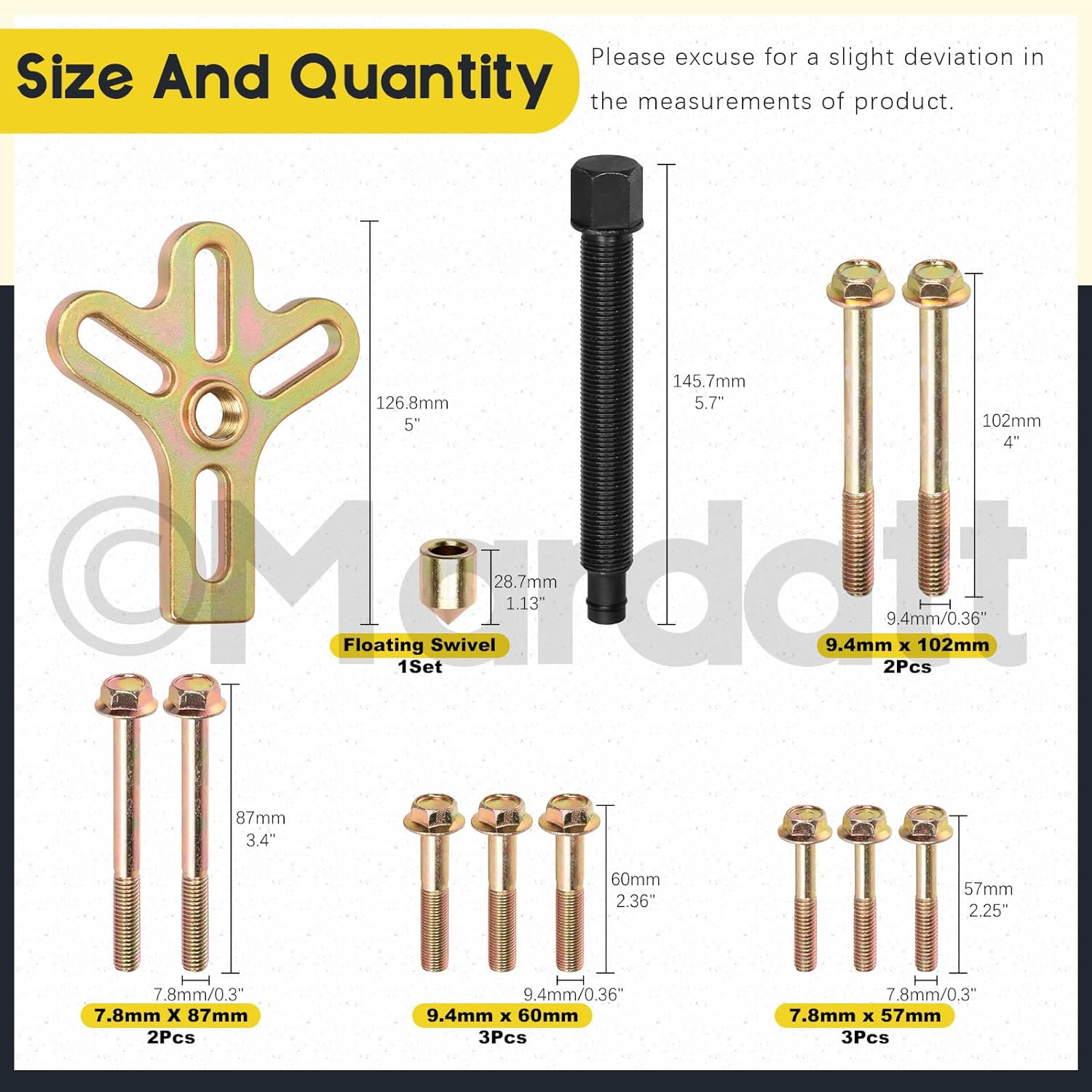 13Pcs Steering Wheel Puller Harmonic, Power Steering Pulley Puller Installer Tool Set Flywheel Puller Crankshaft and Gears, Automotive Steering Wheel Puller Tool Kit, Work on Most Cars image number 1