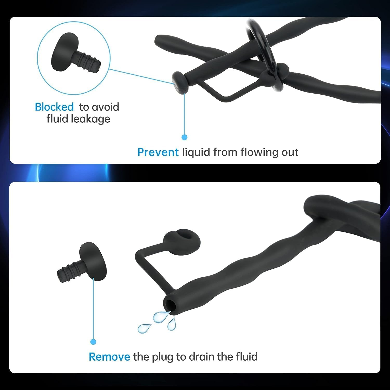 3 Pack Urethral Penis Sound Hollow Dilator Soft Silicone Sounding Kit Penis Plug Urethra Multi Beads Probe BDSM Bondage Sounds Flexible Male Masturbation Mens Sex Toy image number 1