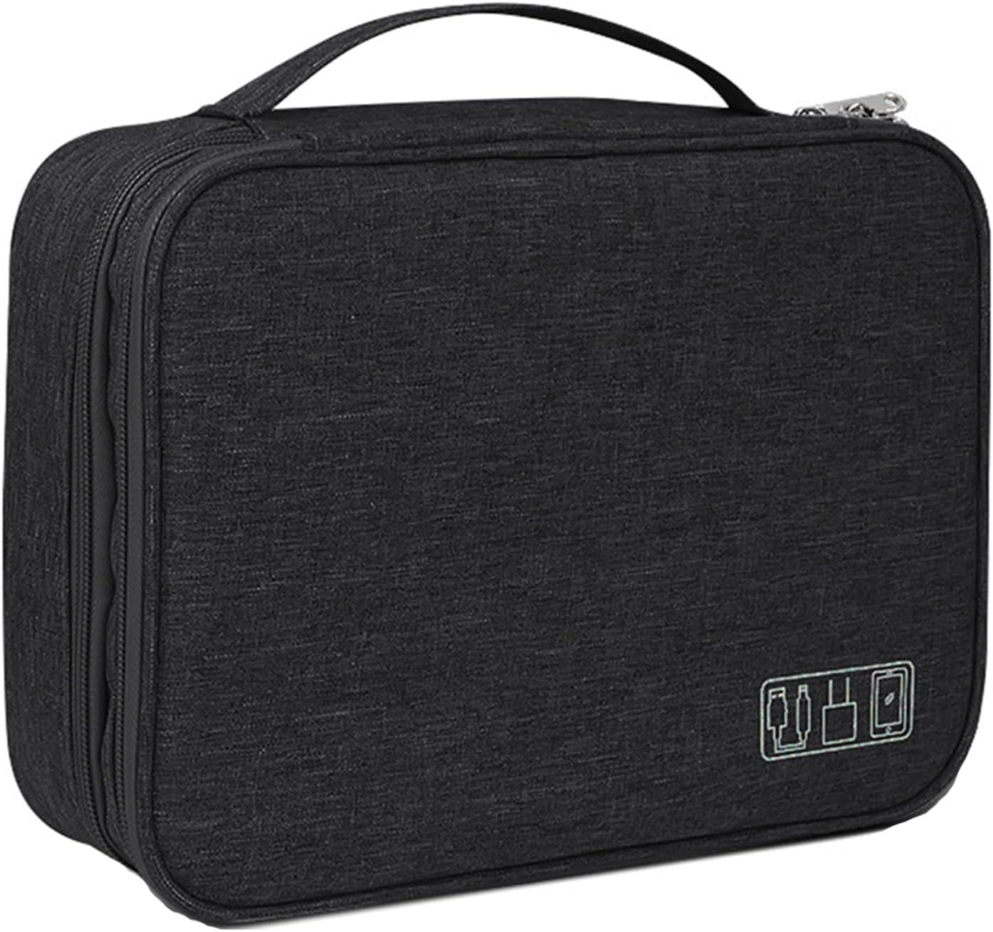 3 Layer Cable Organizer Bag, Universal Travel Electronics Accessories Storage Pouch for Cables, Headphones, Hard Drives, Adapters, Power Banks & More - Durable Travel Gear Carrying Case (Grey)