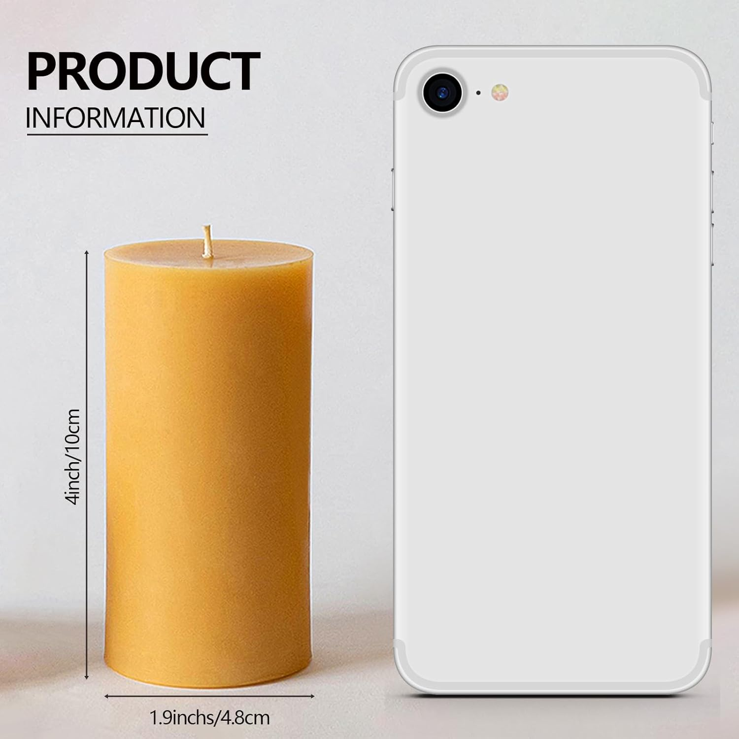 4 Packs Natural Beeswax Pillar Candles Bulk, 2"X4" Bees Wax Candles with Natural Scent, Large Pillar Candle Bulk 35Hour Burning Smokeless & Dripless Candles for Home Decor(4) image number 2