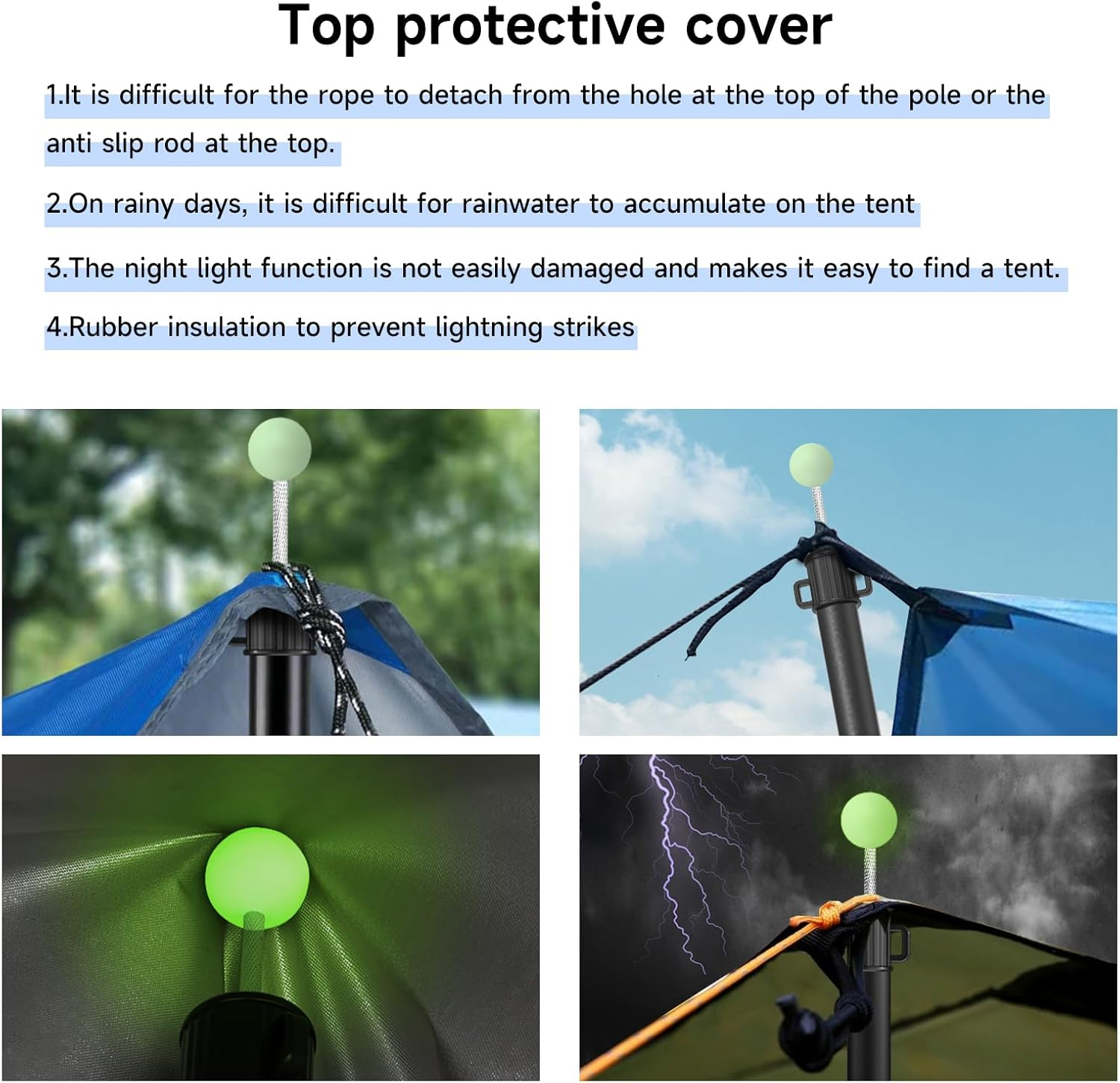 KOMCLUB Telescoping Tarp Poles | Adjustable Tent Poles Stepless Height Adjustment 97-245Cm Retractable without Assembly, Outdoor Camping Storage Bag Included - Silver image number 4