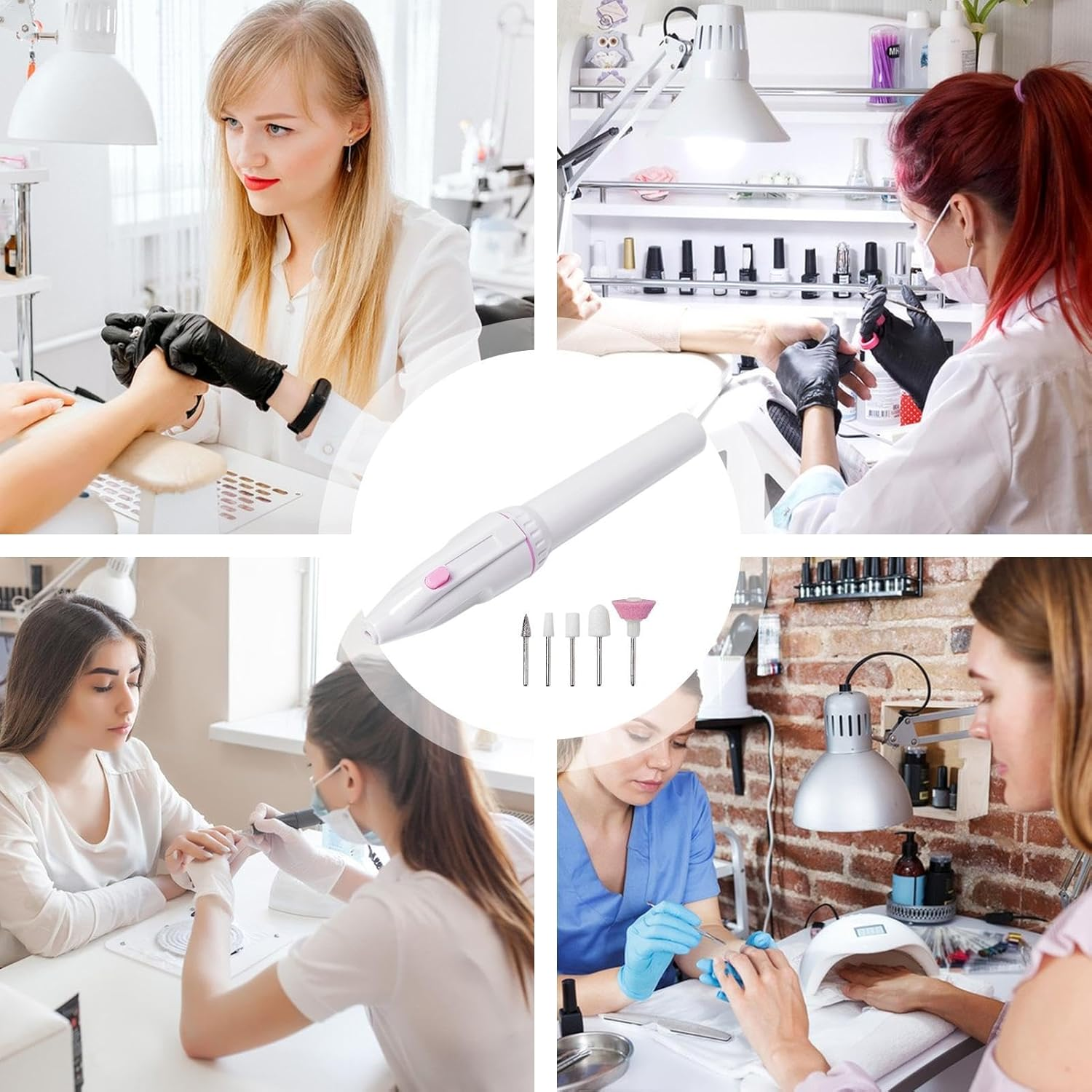 Electric Nail File, Professional Cordless Nail Drill Machine, Hand Foot Care Tool, 6.3X1.18X0.75 Inches Manicure Supplies Pedicure Kit for Polishing Grinding and Trimming image number 6