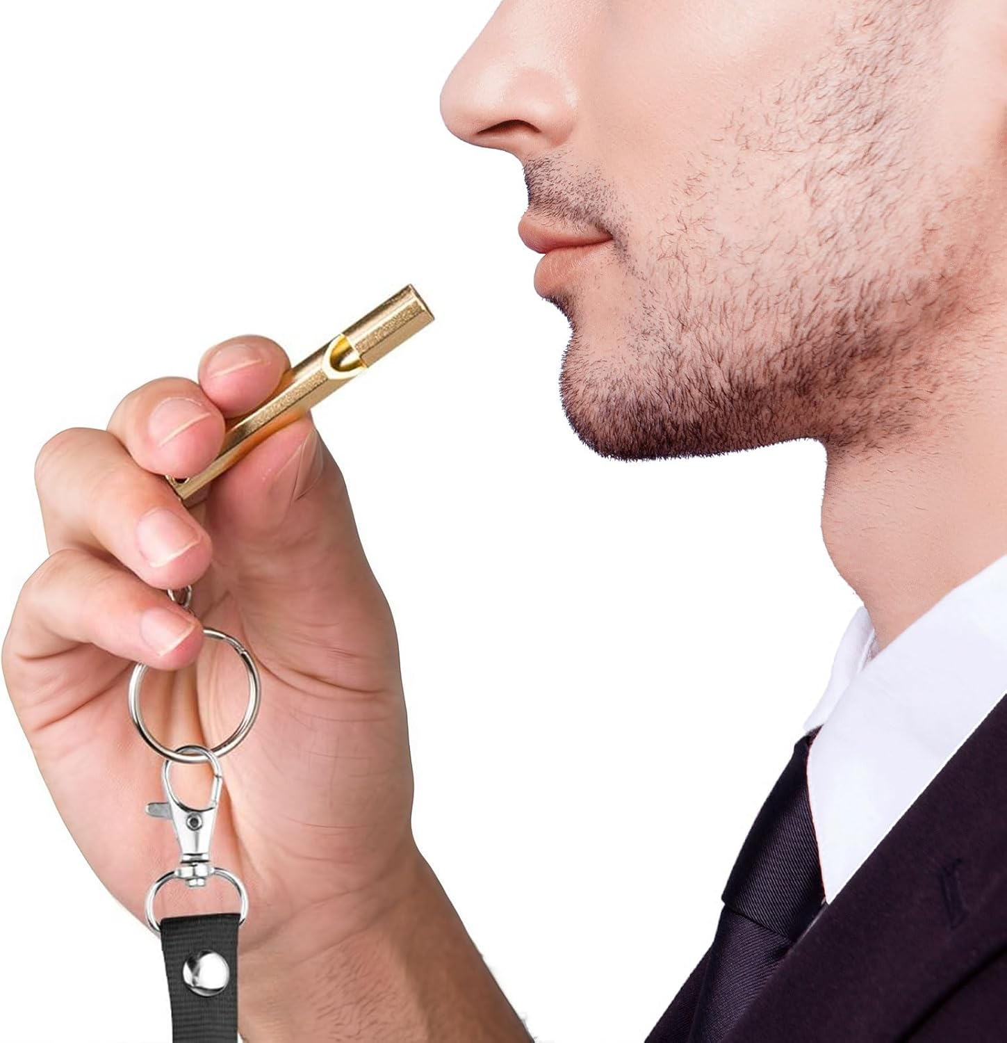 7 Pcs Emergency and Survival Whistle, Loud Stainless Steel Safety Whistle with Lanyard for Sports, Emergency, Survival and Outdoor Use image number 5