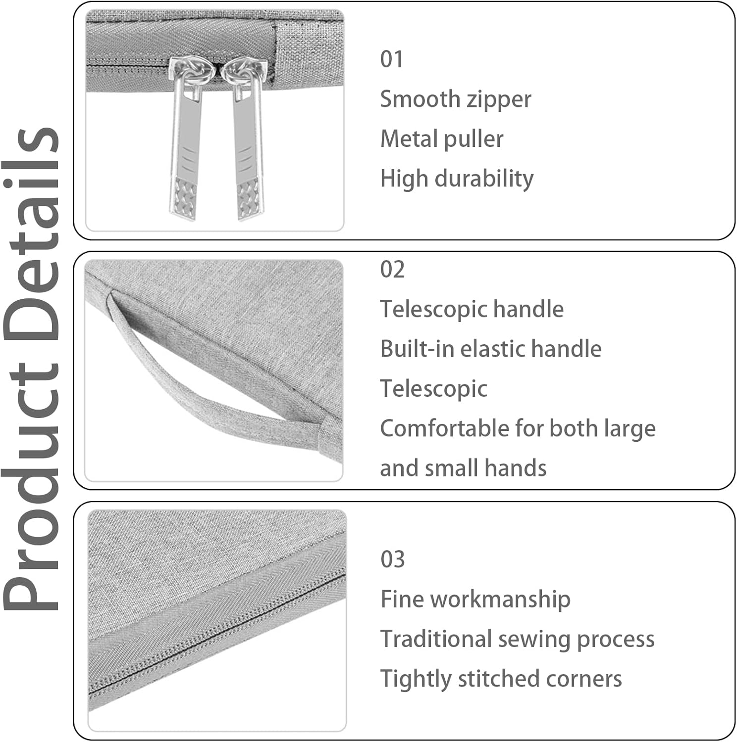 Taoluwin Laptop Sleeve Case, 3-Layer Protective Computer Cover with Padded Interior, Front Pocket for Accessories, Convertible to Mouse Pad (12.5-13.5 Inch) image number 5