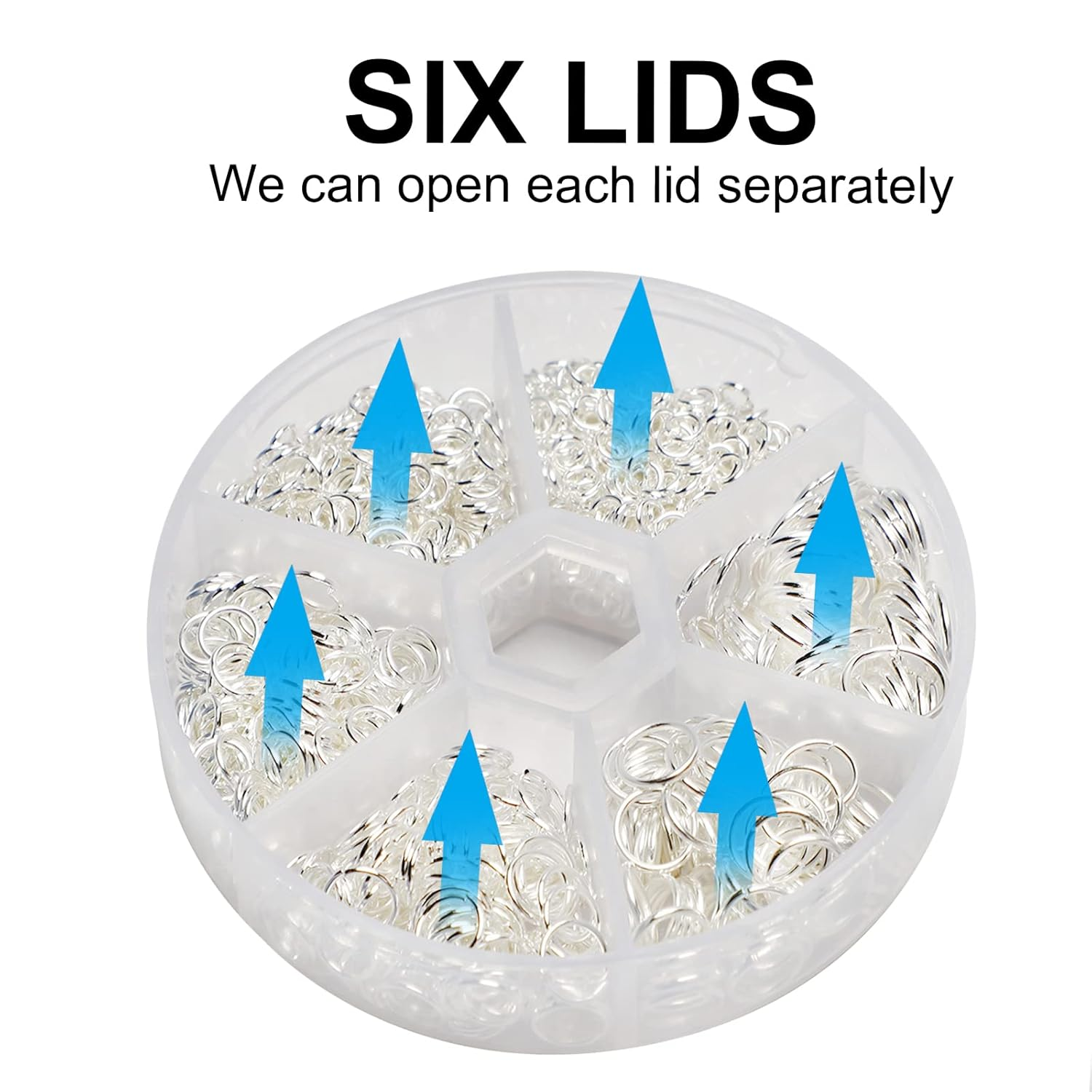 1000Pcs O Ring Connectors Metal Open Jump Rings Set Jump Rings for Jewelry Making Connectors (4Mm 5Mm 6Mm 7Mm 8Mm 10Mm)（Silver） - Green image number 7