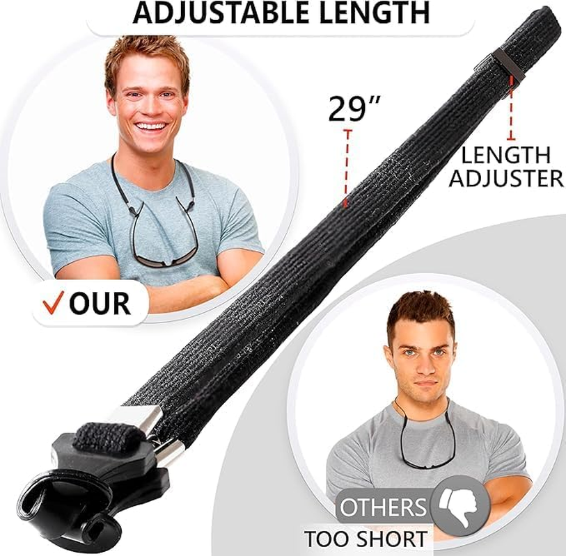 4 PCS Glasses Strap Eyewear Retainer Strap Anti-Slip Elastic Sports Sunglasses Eyeglasses Holder Straps Black Glasses Neck Lanyard Cord. Adjustable Eyeglasses Retainer for Adults Men - Multicolor image number 5