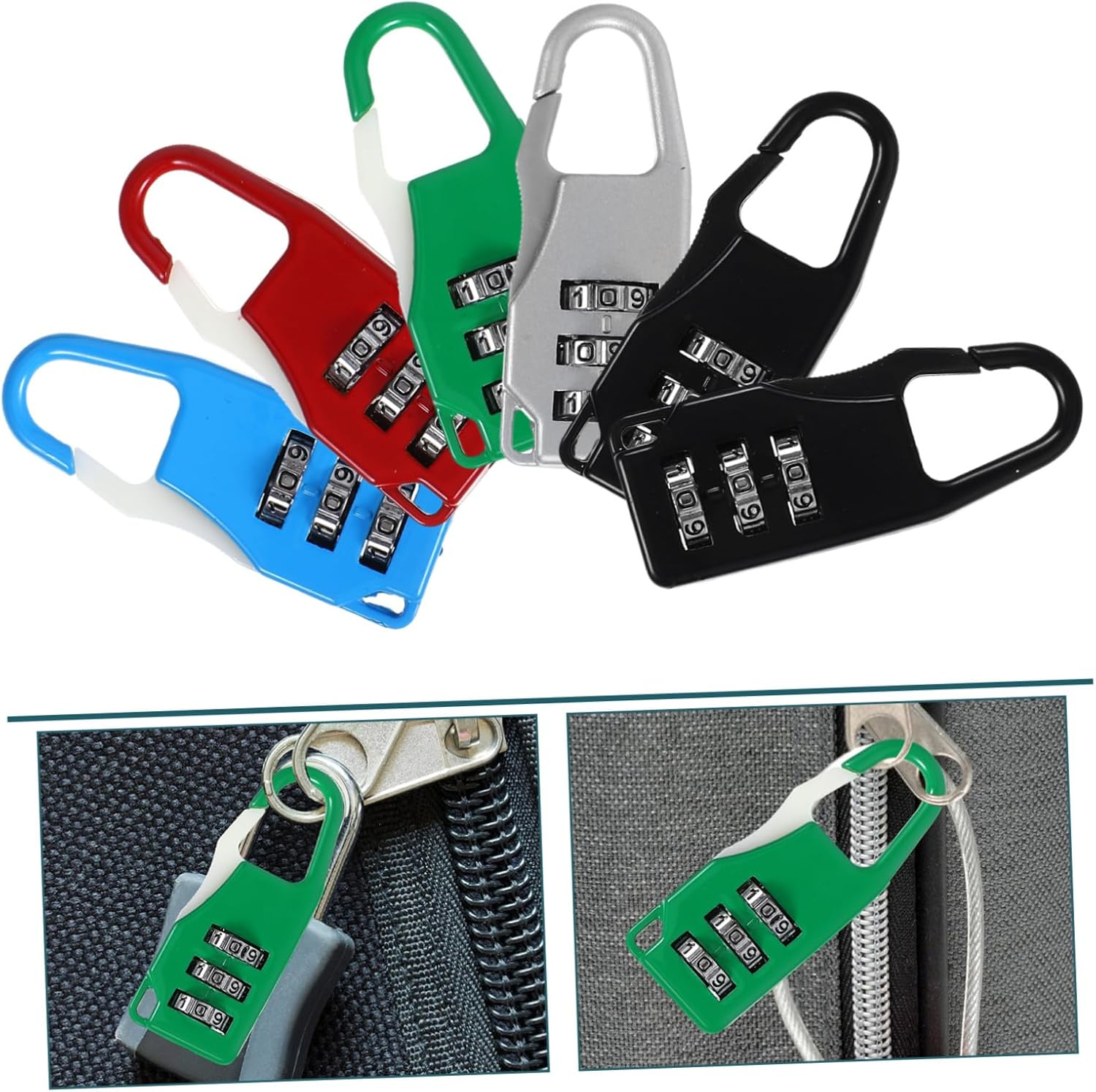 OSALADI 6Pcs Theft Lock Password Padlock Luggage Locks Combination for Suitcase and Gym Locker Lightweight image number 1