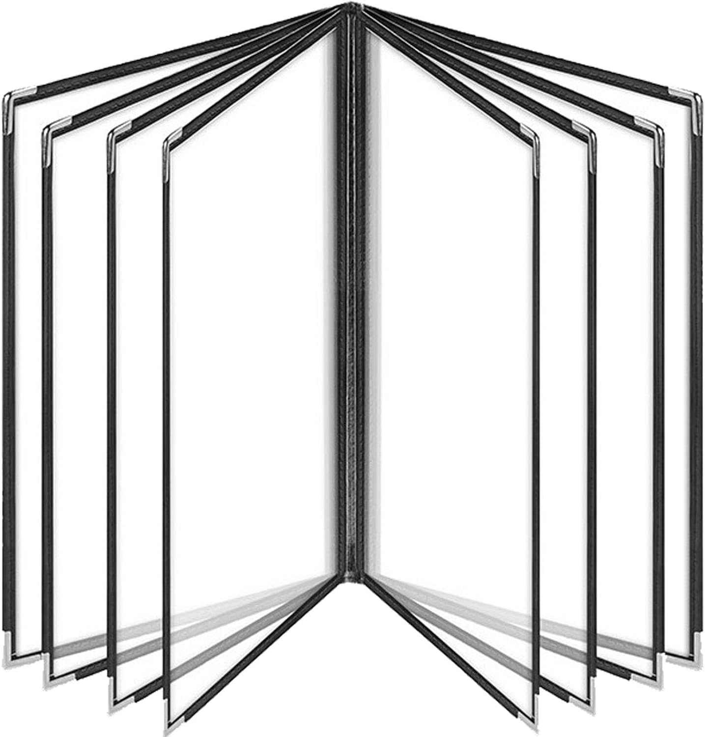 A4 Menu Covers Menu Book Holders, 4 Page 8 View Transparent Restaurant Menu Covers, Fits A4 Size Paper，Bar Cafe Restaurant Book Black Folder image number 4