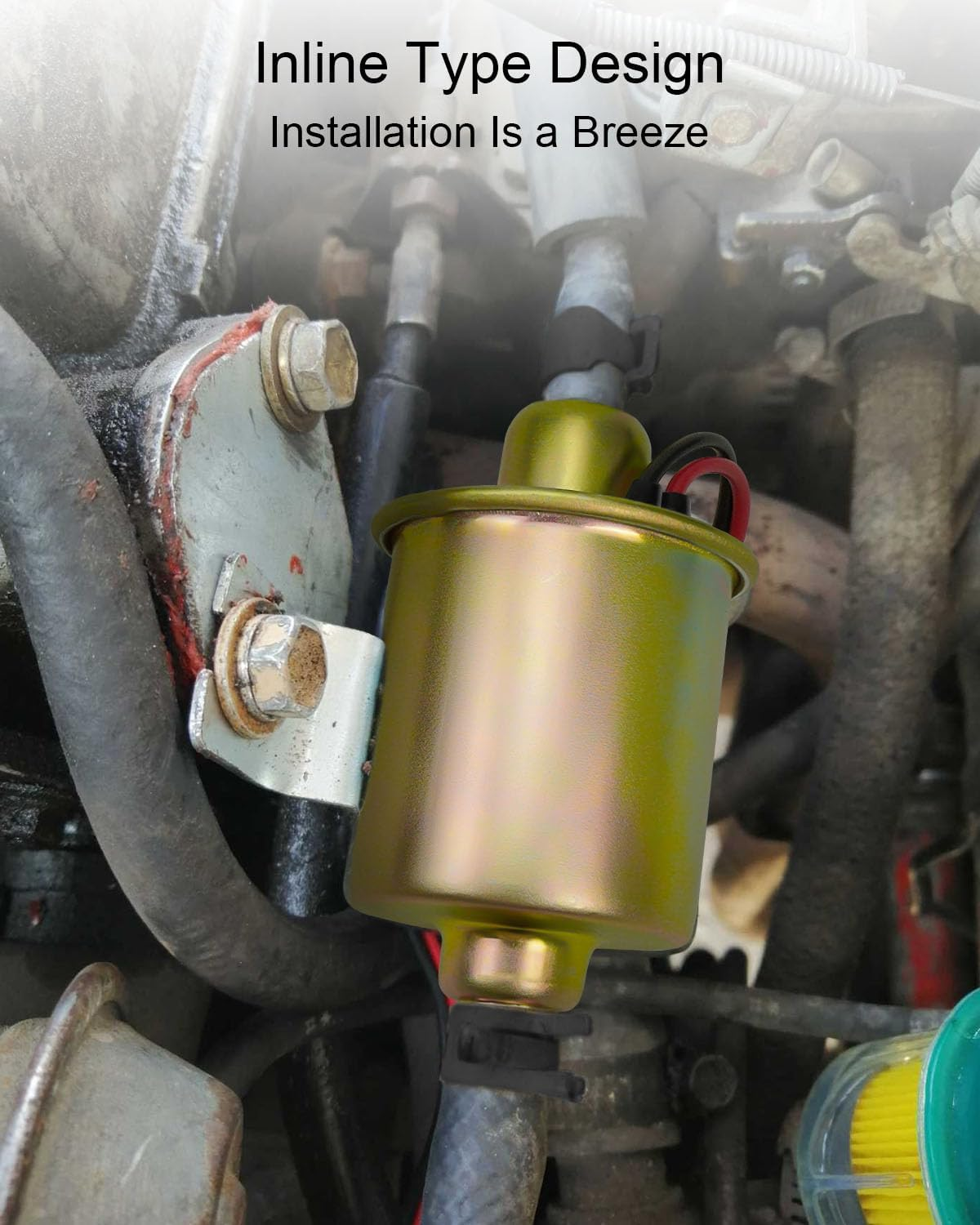 Universal 6V Electric Fuel Pump with Installation Kit - Fit for Carbureted Models E8011 SP1124, 5-8 Psi 5/16 Inlet and Outlet Intank Fuel Pump, 6 Volt Inline Type Electric Fuel Transfer Pump image number 4