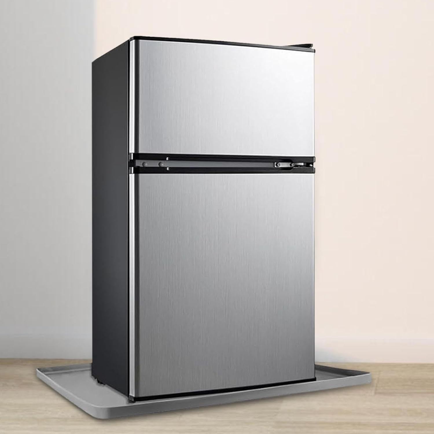 Fonowx Mini Fridge Mat Silicone Drip Tray Freezer Mat Tray Mini Fridge Drip Pan for Laundry, Gray, 60X50Cm - Black image number 6