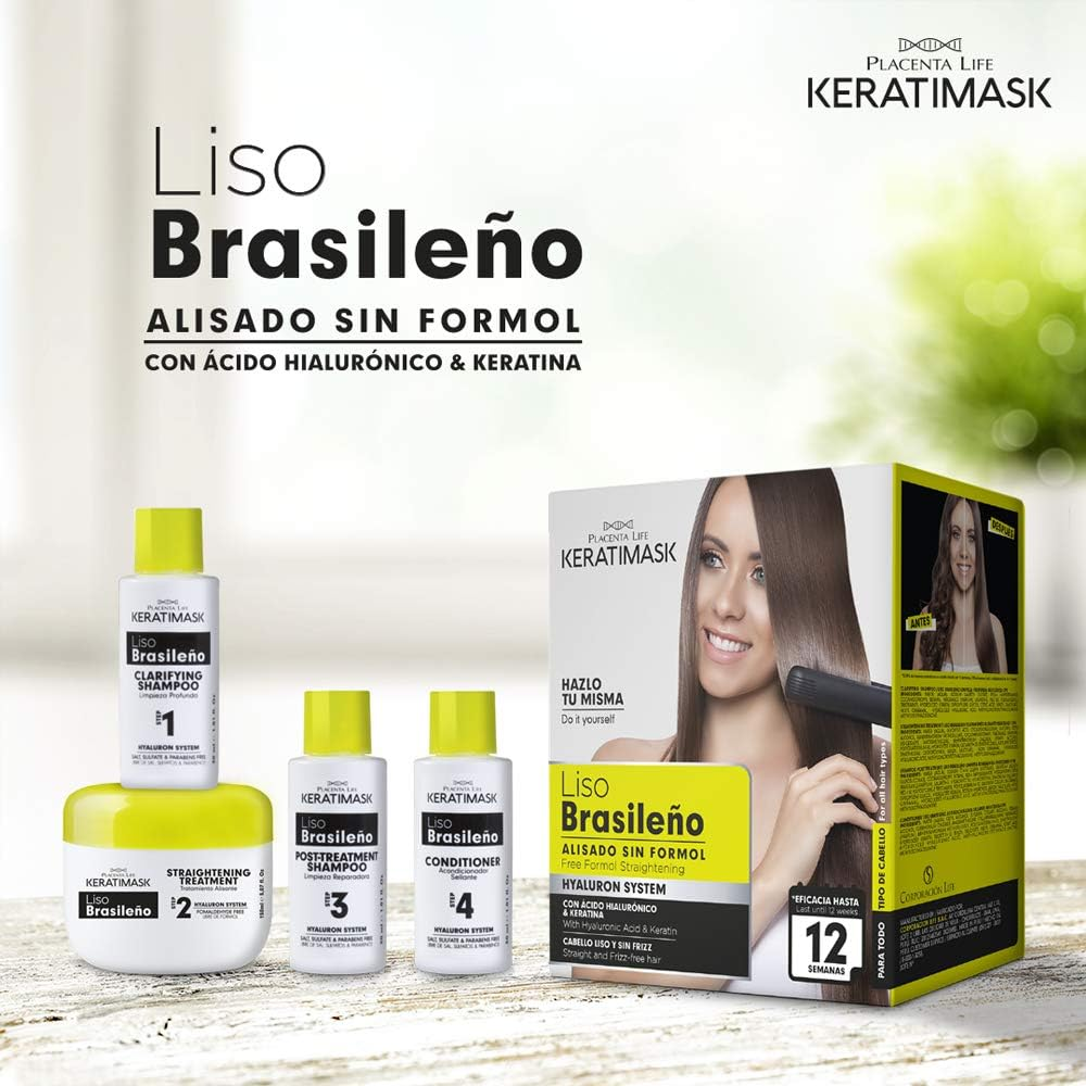 Be Natural Be Natural, Keratimask Brazilian Straightening Kit, Professional Long Lasting Result. Pack with 3 Kits. Pack of 3 380 G image number 4