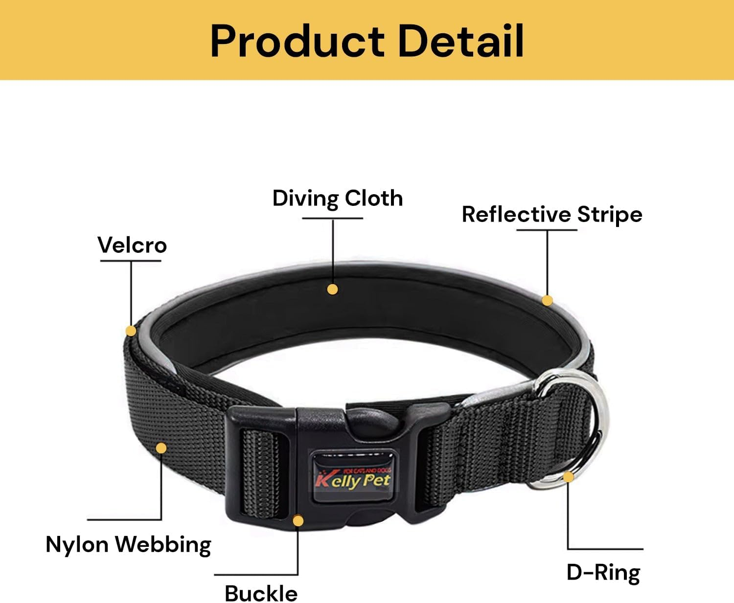 EZONEDEAL Heavy Duty Dog Collars for Medium Dogs - Nylon Puppy Collar, Medium Dog Collar, Pet Collar Suitable for Most of Male Female Dogs - Adjustable Breathable (Medium, Orange) image number 3