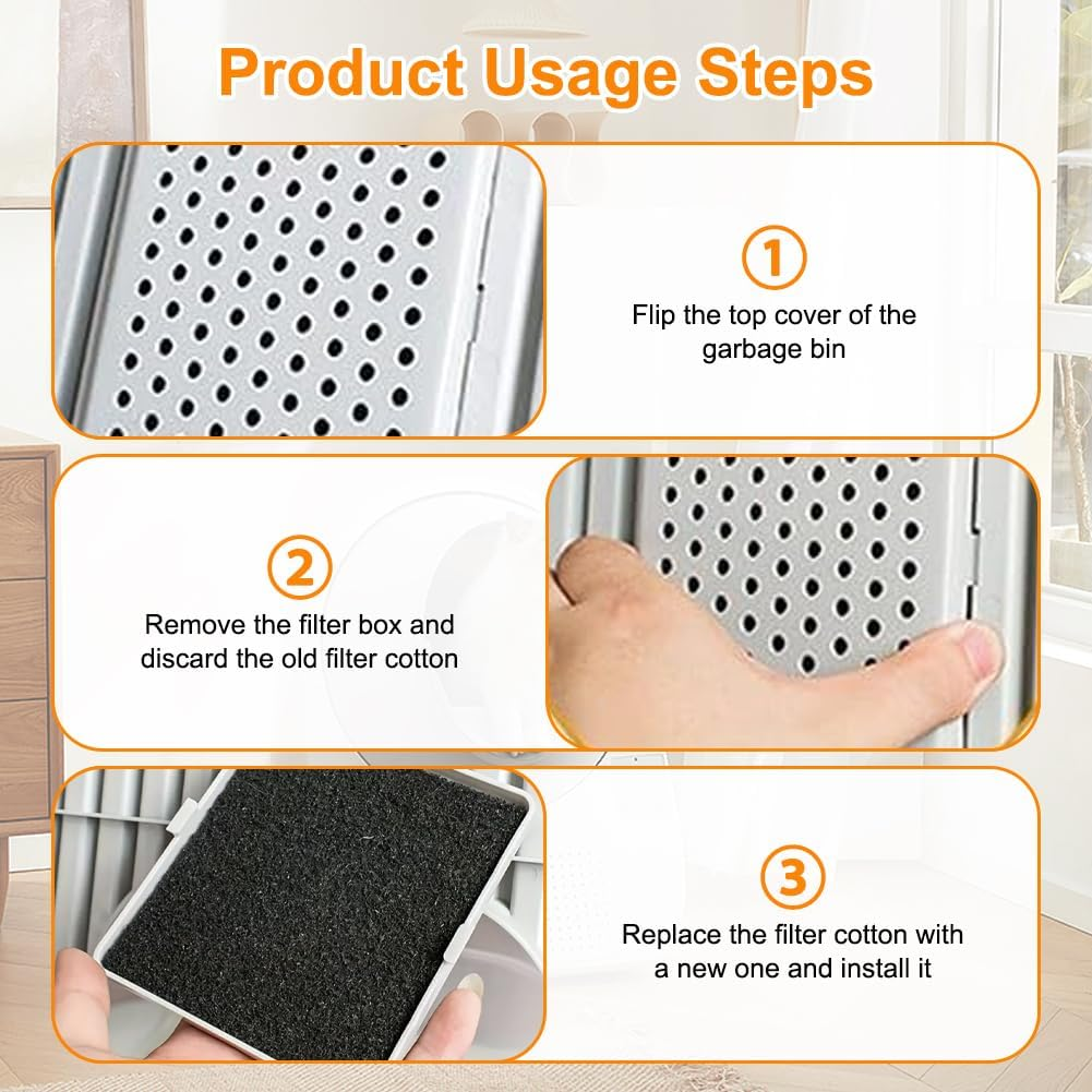 10 Pack Activated Carbon Filter for Cat Litter Tray, Highly Absorbent Cat Litter Box, Activated Carbon Filter Pad, Cat Litter Box Container, Kitchen Activated Carbon Filter for Odour Control in The image number 3