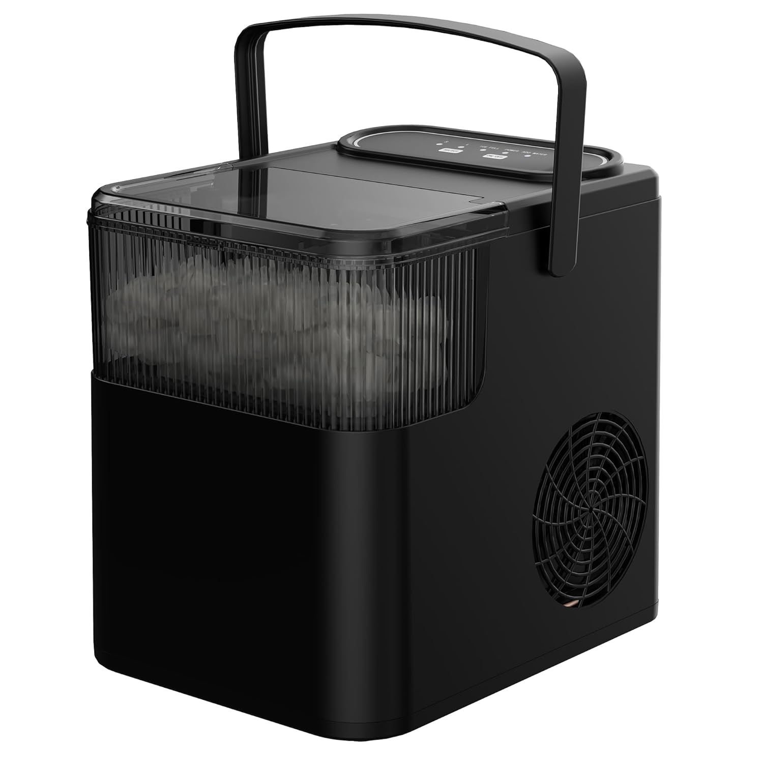 Cobuy Ice Maker Machine, 12KG 1.4L Portable Ice Makers Countertop, Self-Cleaning Ice Cube Maker with Handle, Black