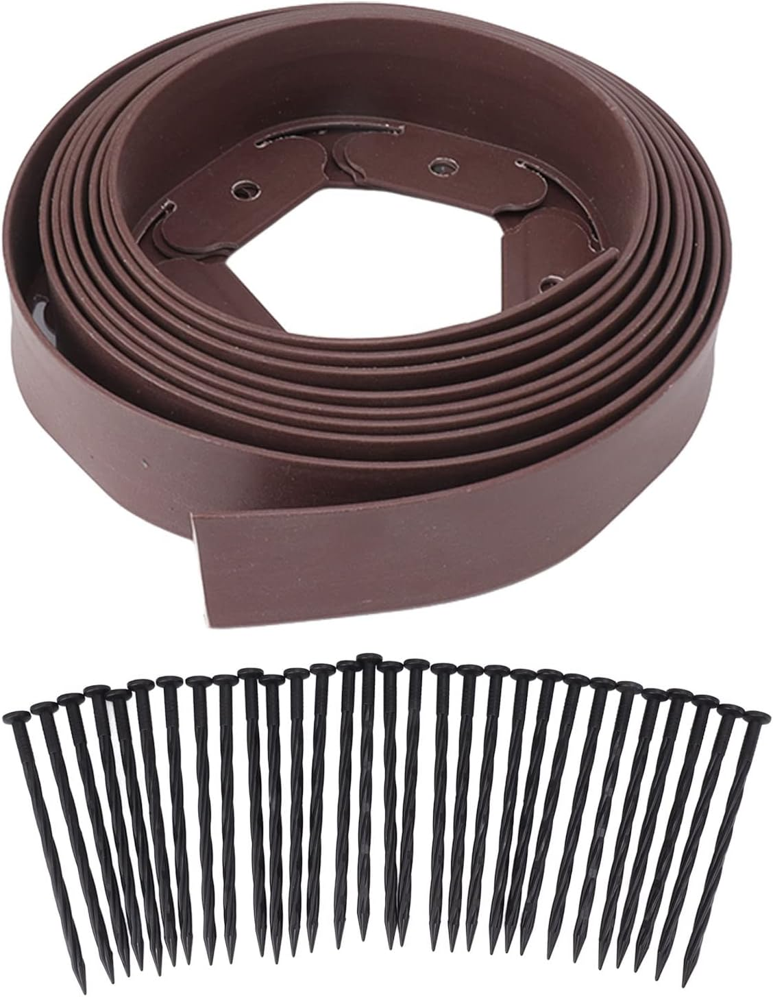 Tall Wall Landscape Edging, Lawn Edging Kit for Landscaping Flower Gardens, with 15 Spikes, Suitable for All Soil Types, Villa, Lawn, Vegetable Garden (Black)