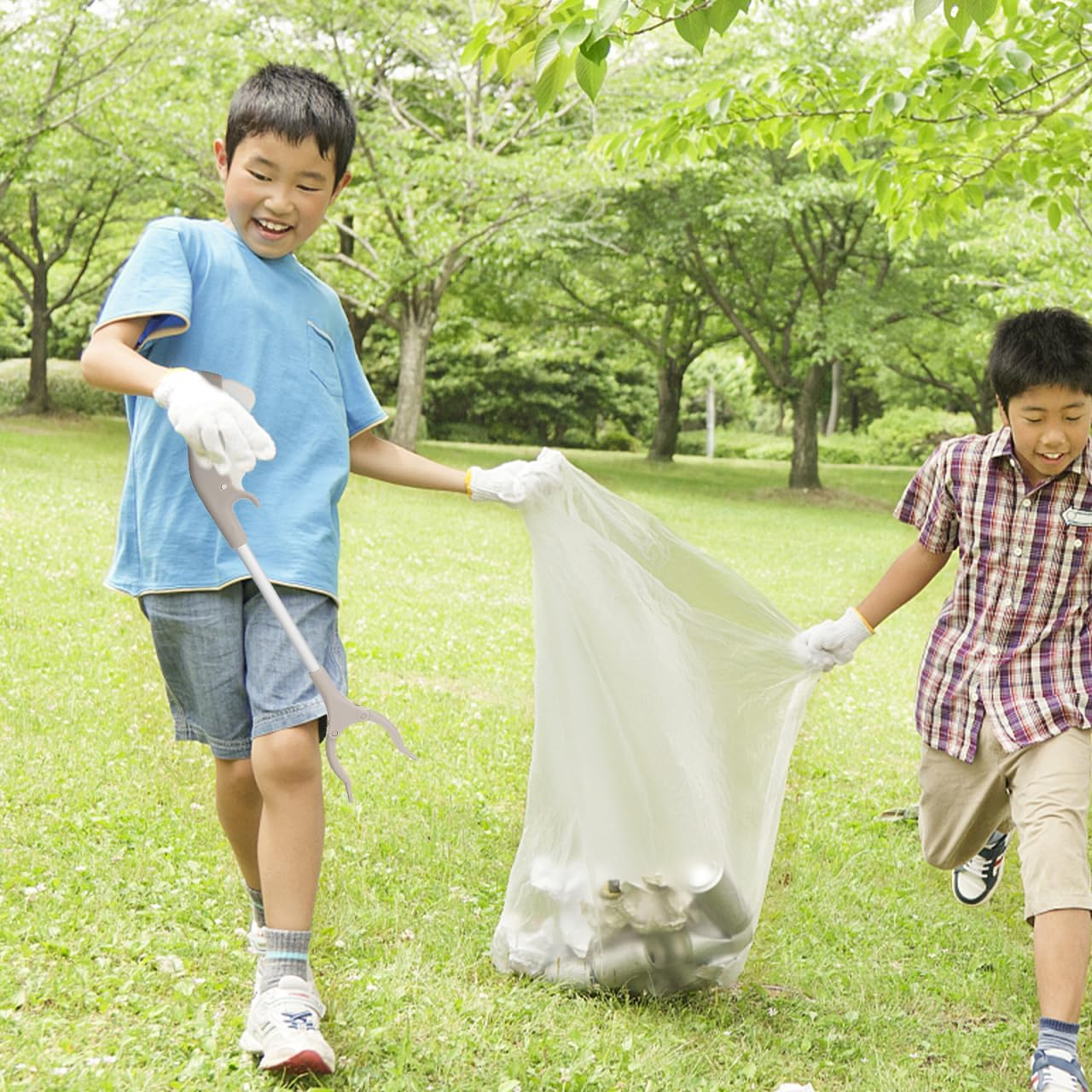 Healvian 2 Pcs Foldable Grabber Reacher 40Cm Aluminum Alloy Trash Pickers Grabber Reaching Stick Pick up Stick Garbage Grippers image number 6