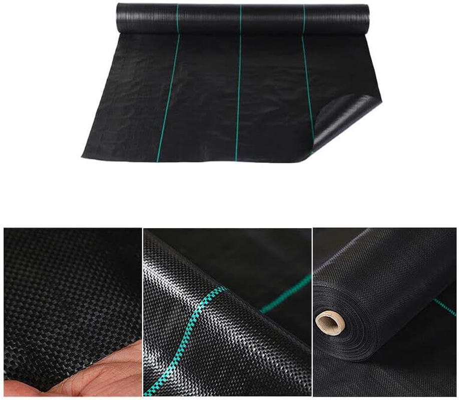 1.2 * 50M Weedmat Weed Control Mat Matting Woven Fabric Plant PE - Chemical-Free Weedmat for Gardens, UV Resistant Woven Ground Cover