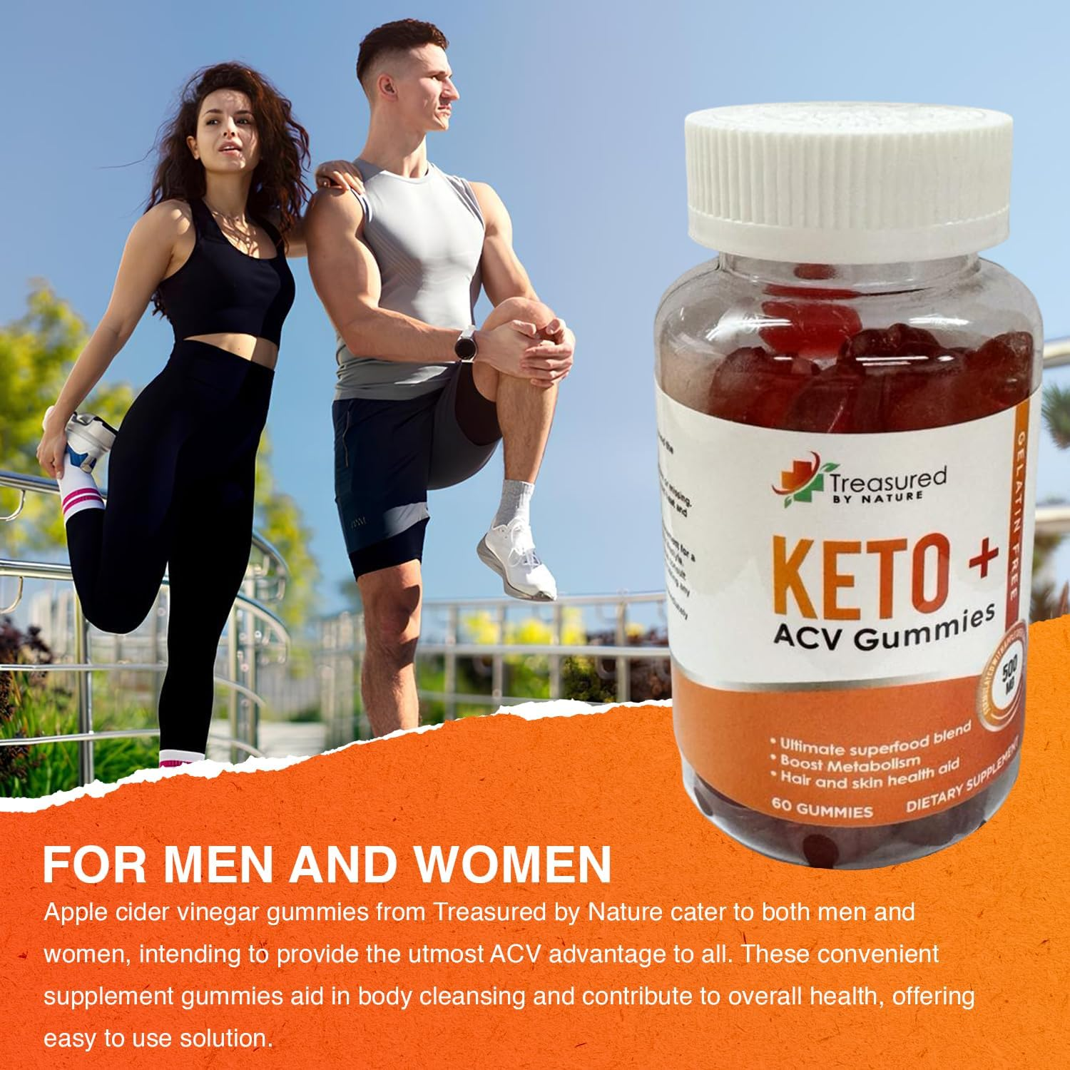 Apple Cider Vinegar Gummies, Keto-Friendly Vegan Superfood Supplement for Digestion,Fat Loss Aid, Bloating Relief & Weight Management with Vitamin B6 & B12 for Energy & Metabolism Support for Men & Women image number 2