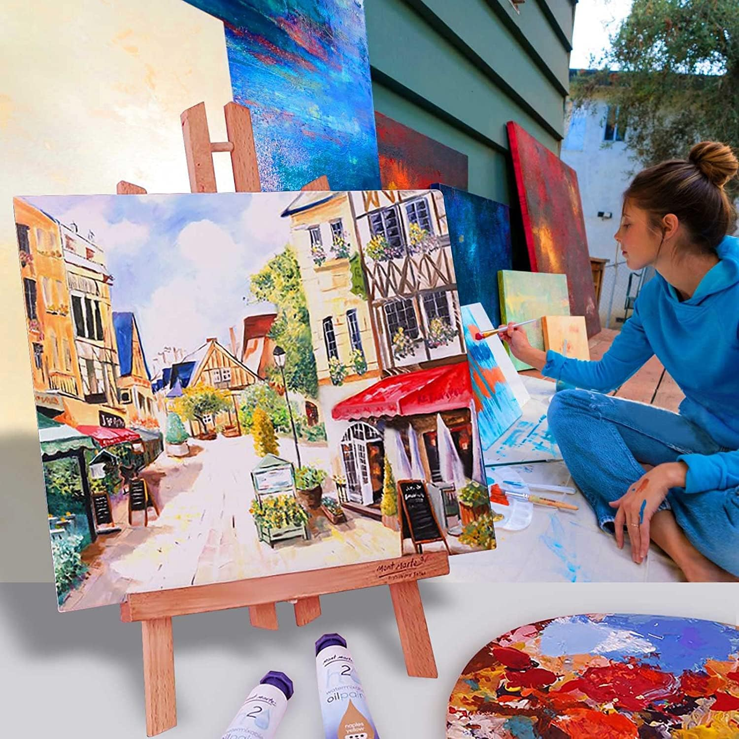 Canvas Panels 6X6 Inch 12-Pack, 10 Oz Primed 100% Cotton White Blank Canvases for Painting, Square Flat Canvas Board for Oil Acrylics Watercolor & Tempera Paints image number 1