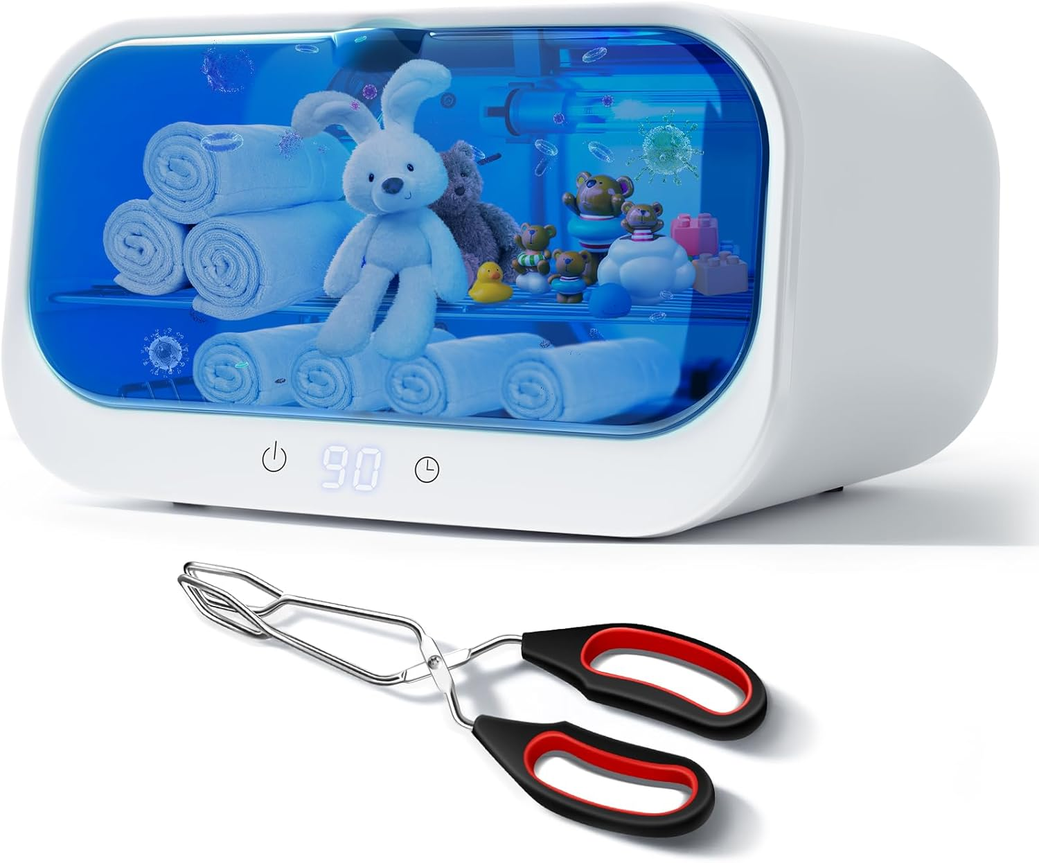 12L Autoclave Sterilizers for Esthetician, Double-Layer High Temperature Nail Tool Sterilizer with Clamp, Cleaning Cabinet for Home Use, Beauty/Barber/Nail/Spa Salons Tools Use (White, 12L) image number 5