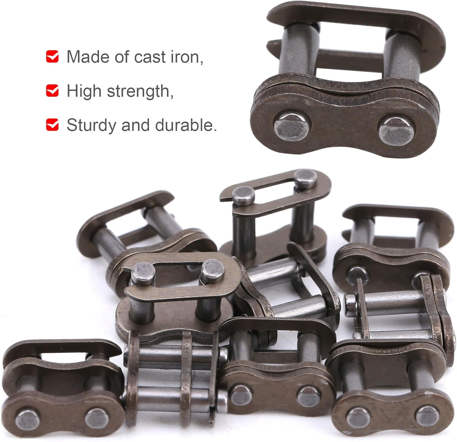 Omabeta 10PCS Cast Iron 25H Chain Link, Easy Installation for 25H Chain Link Applications, Direct Replacement for Old image number 3