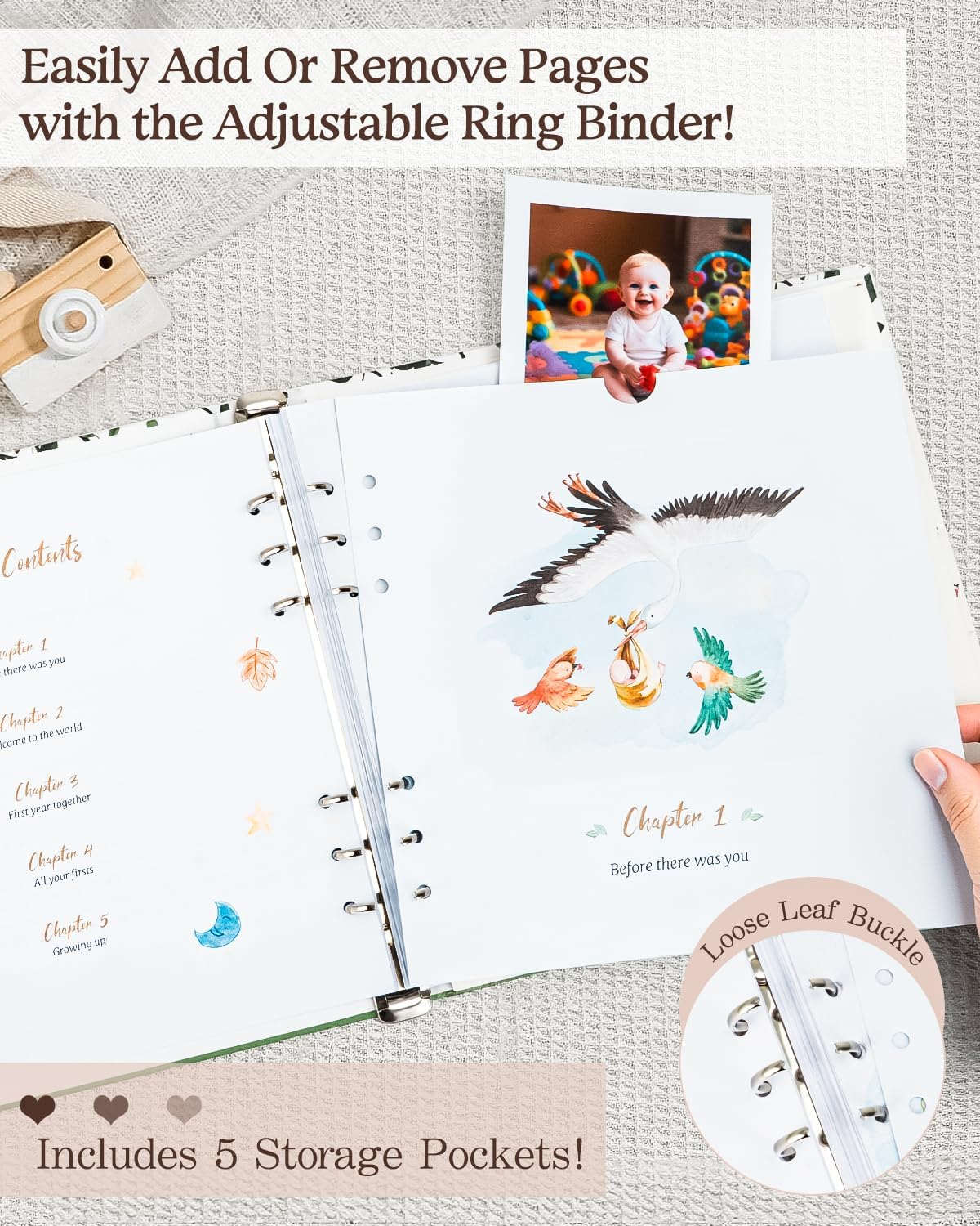 Baby Memory Book for Boy or Girl &ndash; First 5 Years Keepsake & Milestone Tracker &ndash; Pregnancy Journal & Baby Photo Album &ndash; Gender Neutral image number 4