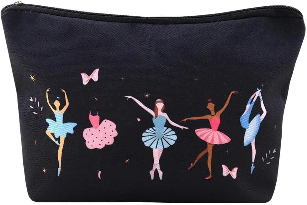 Ballerina Makeup Bags for Women Girls Ballet Recital Gifts for Daughter Granddaughter Travel Cosmetic Toiletry Pouch Organizer Dancing Lover Presents for Besties Sister
