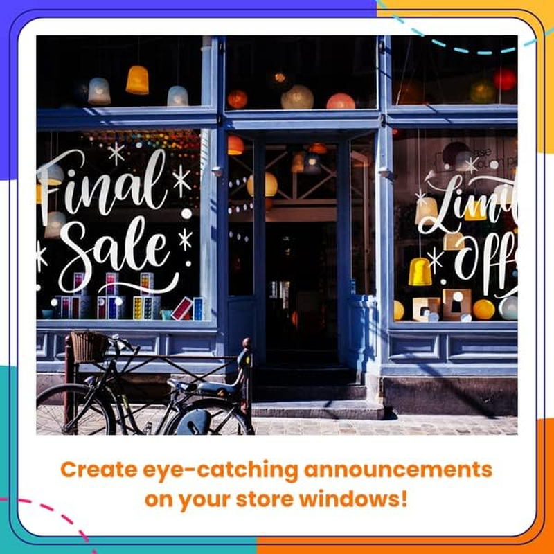 Chalkola 6 White Liquid Chalk Markers - White Dry Erase Liquid Chalk Pens for Chalkboard Signs, Blackboard, Car Window, Glass, Bistro | Variety Pack - (3X) 3Mm Fine Tip + (3X) 6Mm Bold Size Ink Marker image number 5