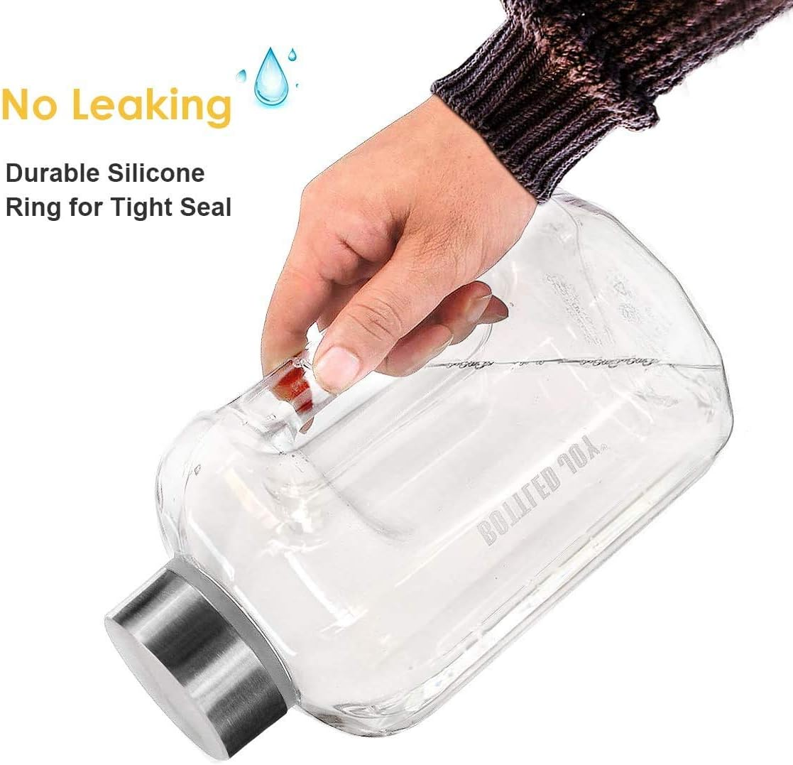 VENNERLI Water Bottles 2.2L Sports Water Bottle with Time Markings - BPA Free Xl Jug Leak Free Large with Handle Durable Reusable for Gym, Training, Hiking, Travel, Office, School (Clear) image number 4