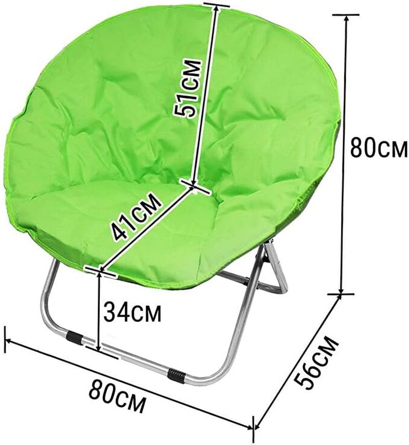 Moon Chair Folding Padded Oval round Camping Fishing Portable Picnic Green Seat