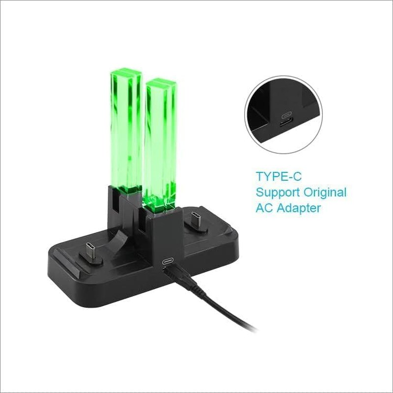 Controller Charger for Switch, Charging Dock Stand Station for Switch Joy-Co Ns and Pro Controller with Charging Indicator and Type C Charging Cable image number 1
