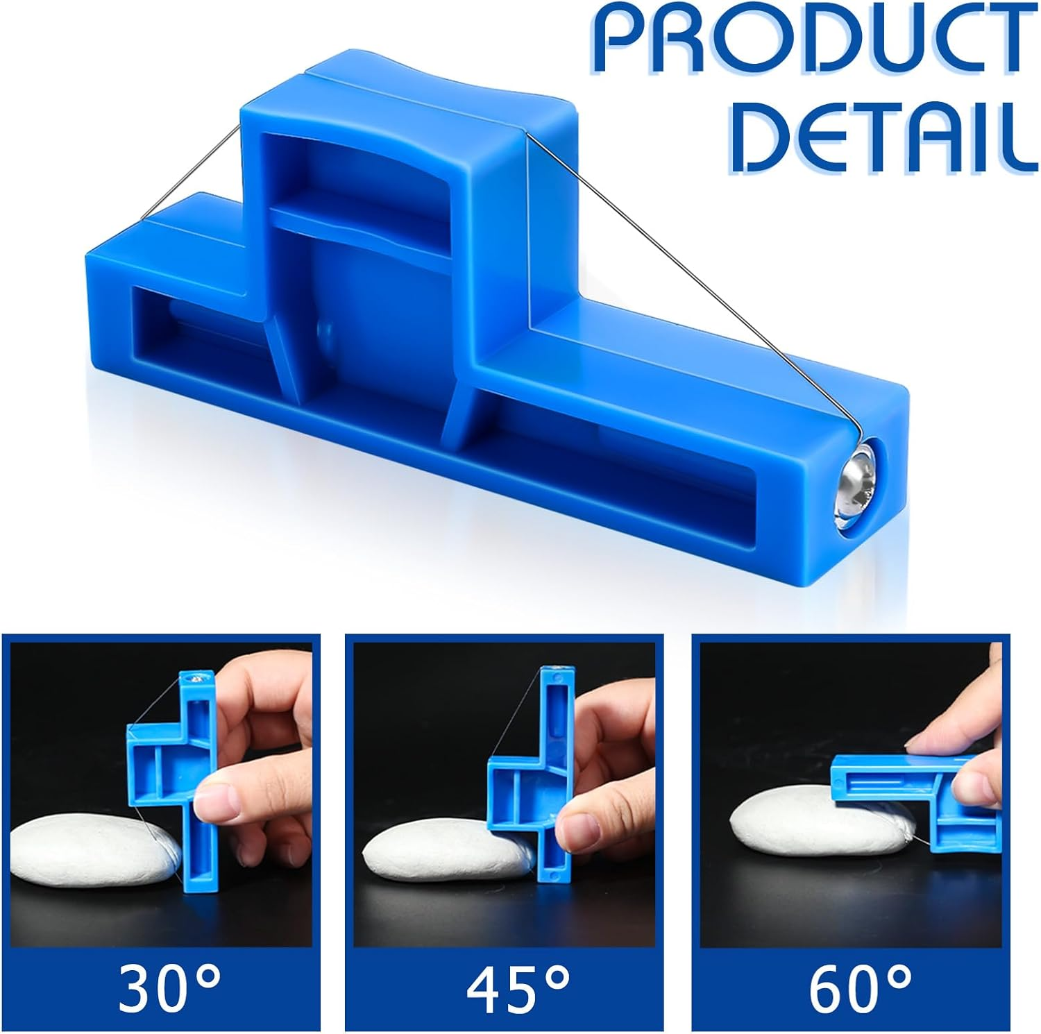 Angle Cutting Clay Tool Steel Wire Bevel Cutter Small Pottery Angle Cutter Plastic Pottery Trimming Tools Blue Plastic Ceramic Wire Cutters for Pottery, Ceramics, and Sculpting, 2.7 X 1.1 Inches image number 6