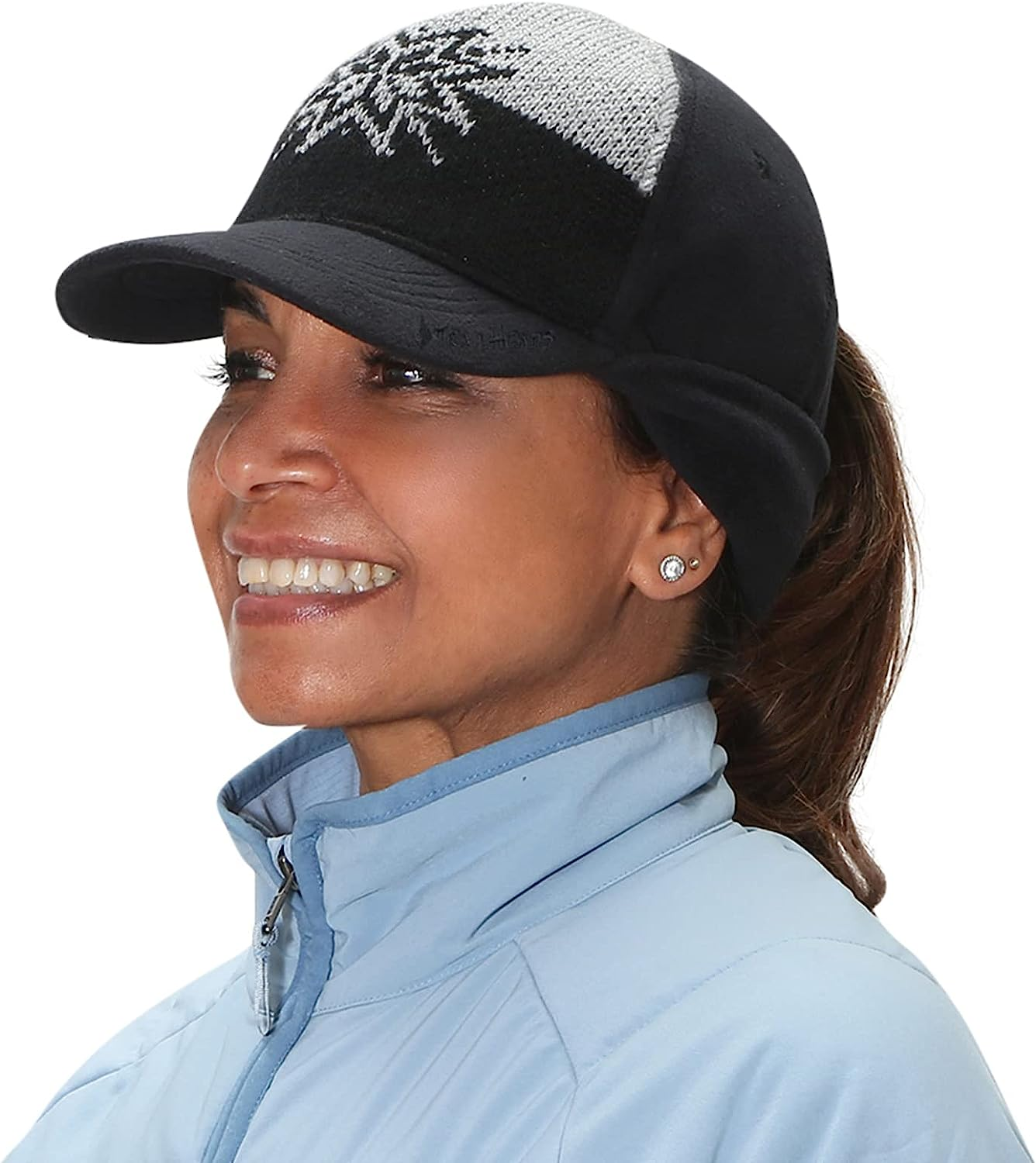 Trailheads Women'S Winter Ponytail Hat | Trucker Hat with Drop down Ear Warmers