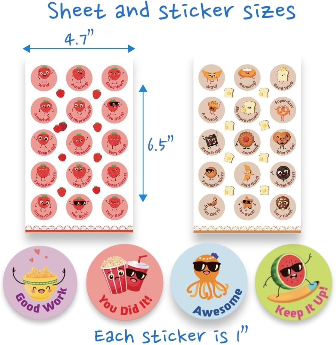 Smelly Stickers Scratch and Sniff, 24 Sheets, 12 Different Scents, Motivational Reward Stickers for Kids and for Teachers (360) image number 2