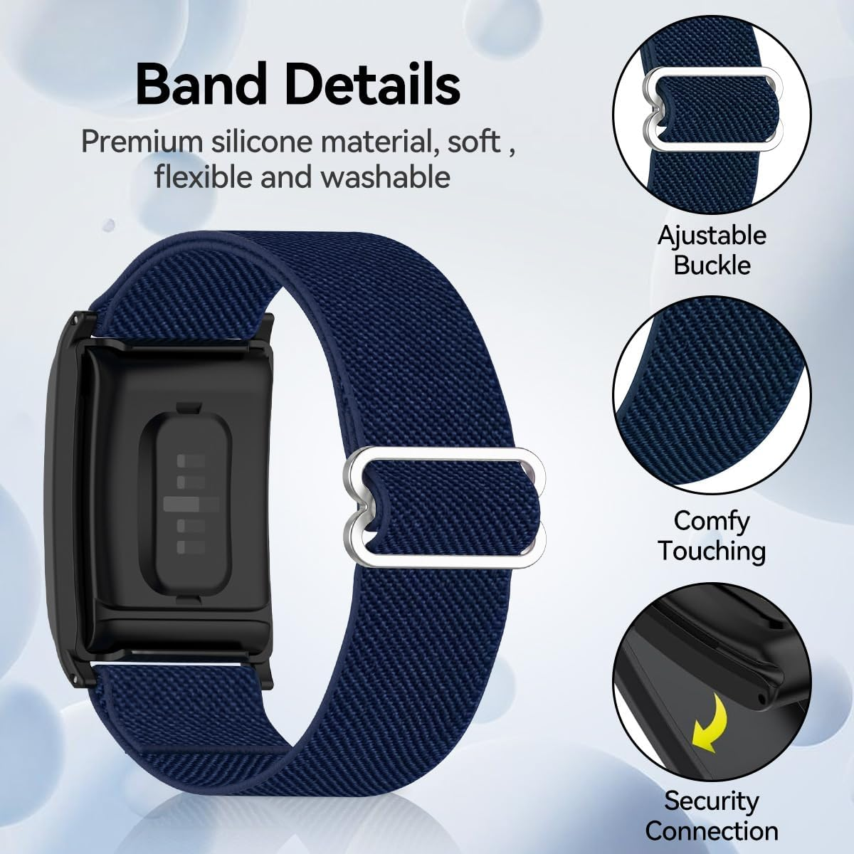 3 Pack Stretchy Wristbands for Whoop 5.0/4.0/3.0 Straps, Adjustable Soft Sport Nylon Elastic Braided Bands for Whoop Wearable Health, Fitness& Activity Tracker image number 1