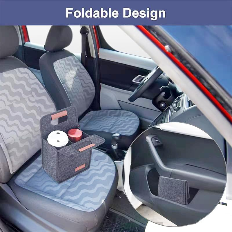 Folding Drink Carrier, Reusable Portable Coffee Cup Holder Bag with Handle for 2/4/6 Cups, Travel, Delivery, Commuting & Outdoor Activities (4 Cups) image number 1