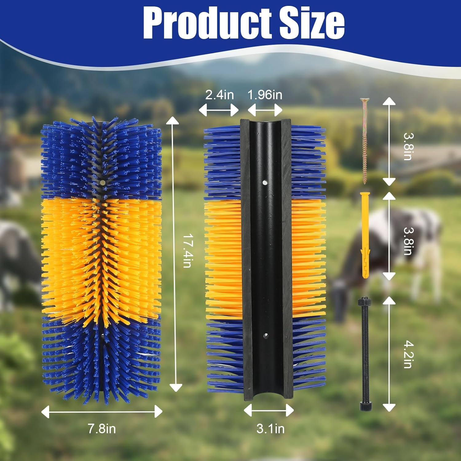 2PCS Livestock Scratching Brush, Cow, Horse, Goat, Yellow, Animal Back Scratching Brush image number 6