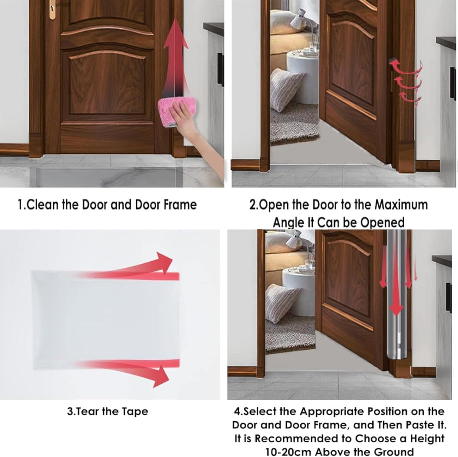 2 Pack Door Jam Shield Finger Pinch Guards,Anti-Pinch Protection Strip Guard,Finger Pinch Door Guard for 90 & Probably 180 Degree Doors,Anti Pinch Door Guard Pp Transparent for Front and Back Doors