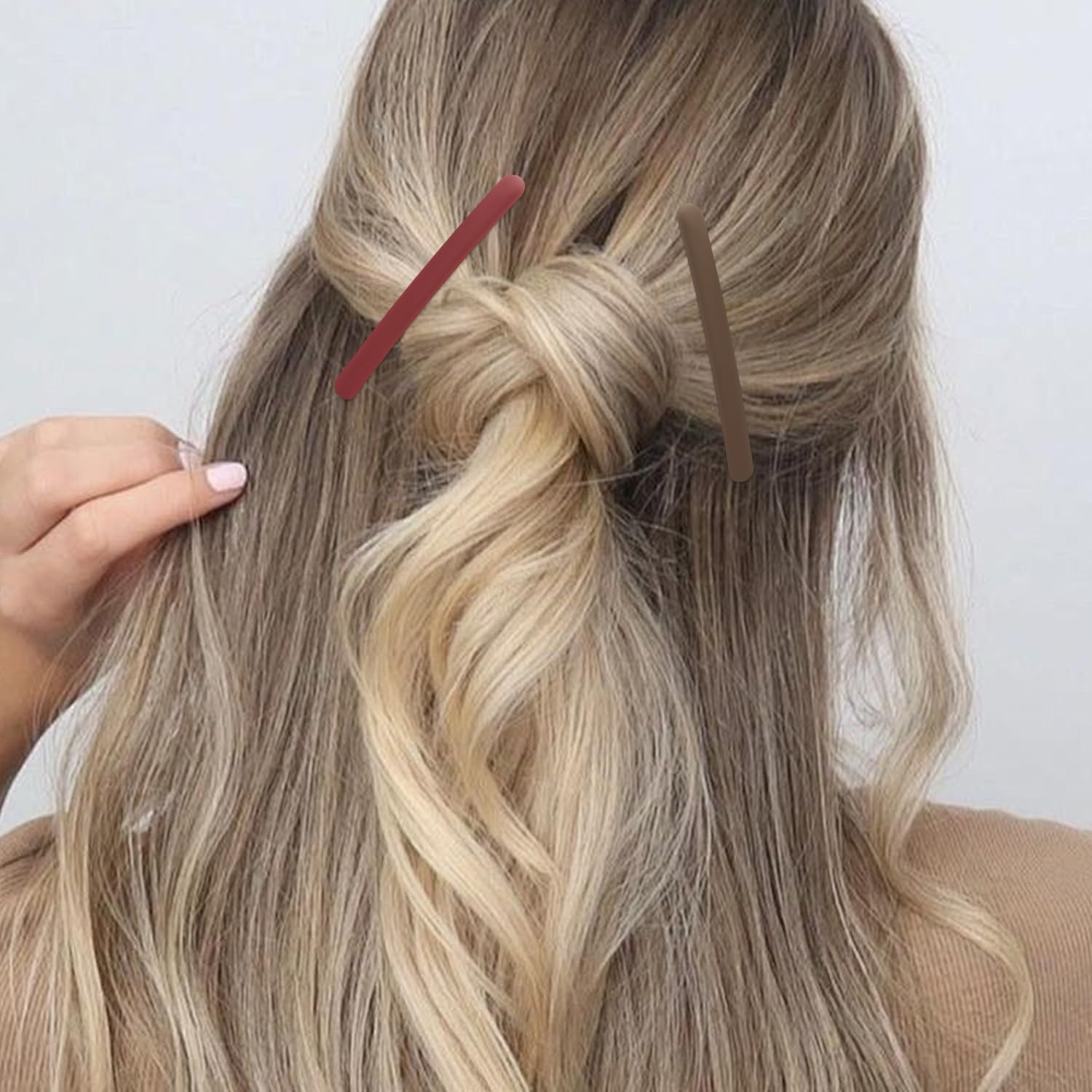 6PCS 9Cm Long Matte French Hair Clips Colored Duck Bill Hair Clips French Clasp for Girls Women Hair Accessories (3 Color 01) image number 3