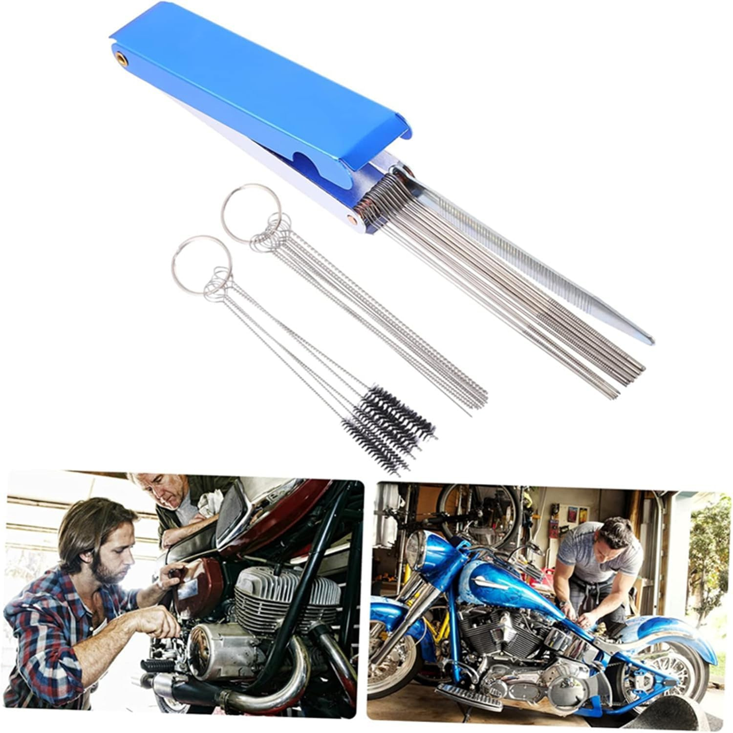 Coehaopike 3 Sets Carburetor Cleaning Brush Pilot Cleaning Tool Motorbike Carburetor Jet Cleaner Cleaner Carburetor Adjusting Tool Cleaning Screwdriver Stainless Steel image number 5
